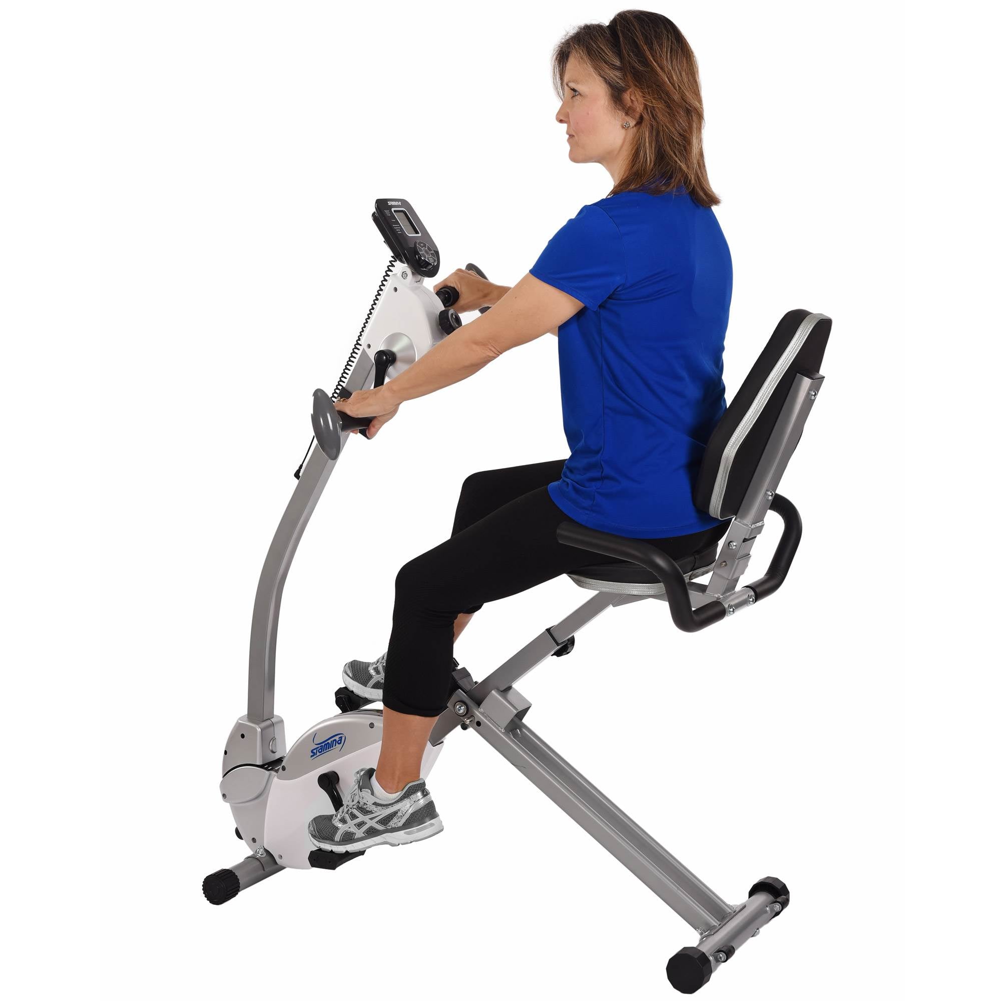 Stamina Products Recumbent Indoor Cardio Exercise Bike with Upper Body Exerciser - Smart-nests