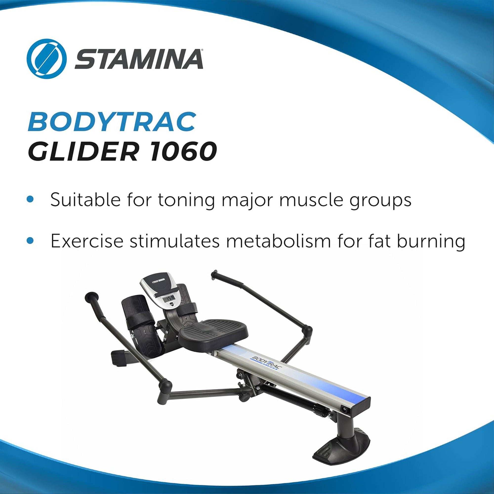 Stamina BodyTrac Glider 1060 Cardio Exercise Fitness Rower Rowing Machine - Smart-nests