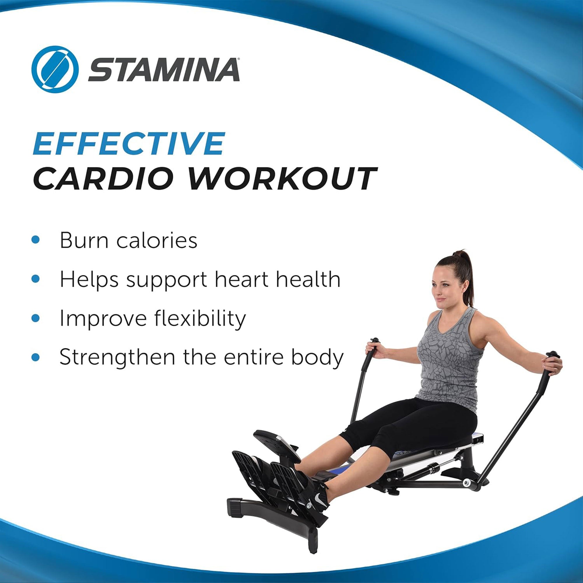 Stamina BodyTrac Glider 1060 Cardio Exercise Fitness Rower Rowing Machine - Smart-nests