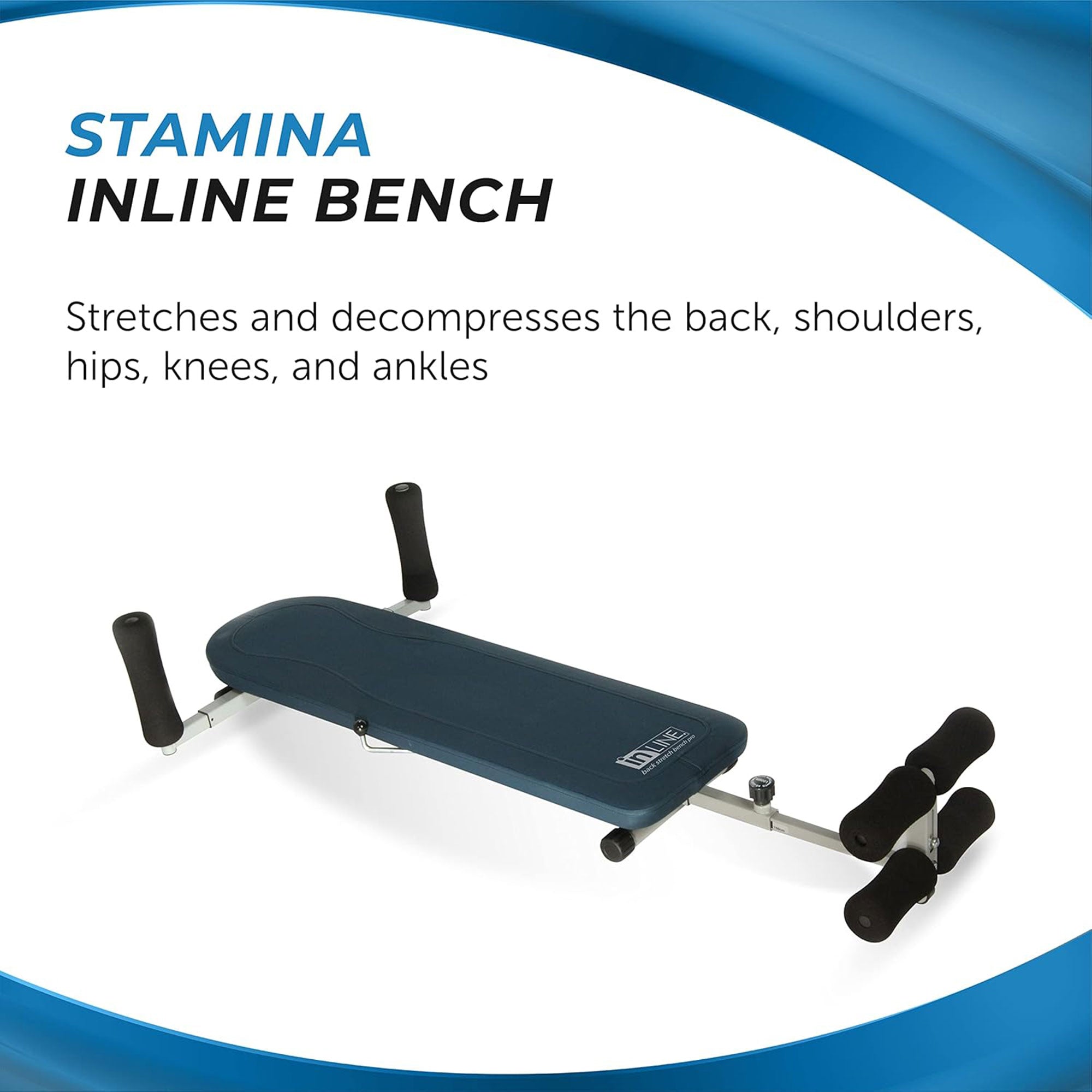 Stamina Products InLine Traction System Joints and Back Stretch Bench, Blue Gray - Smart-nests
