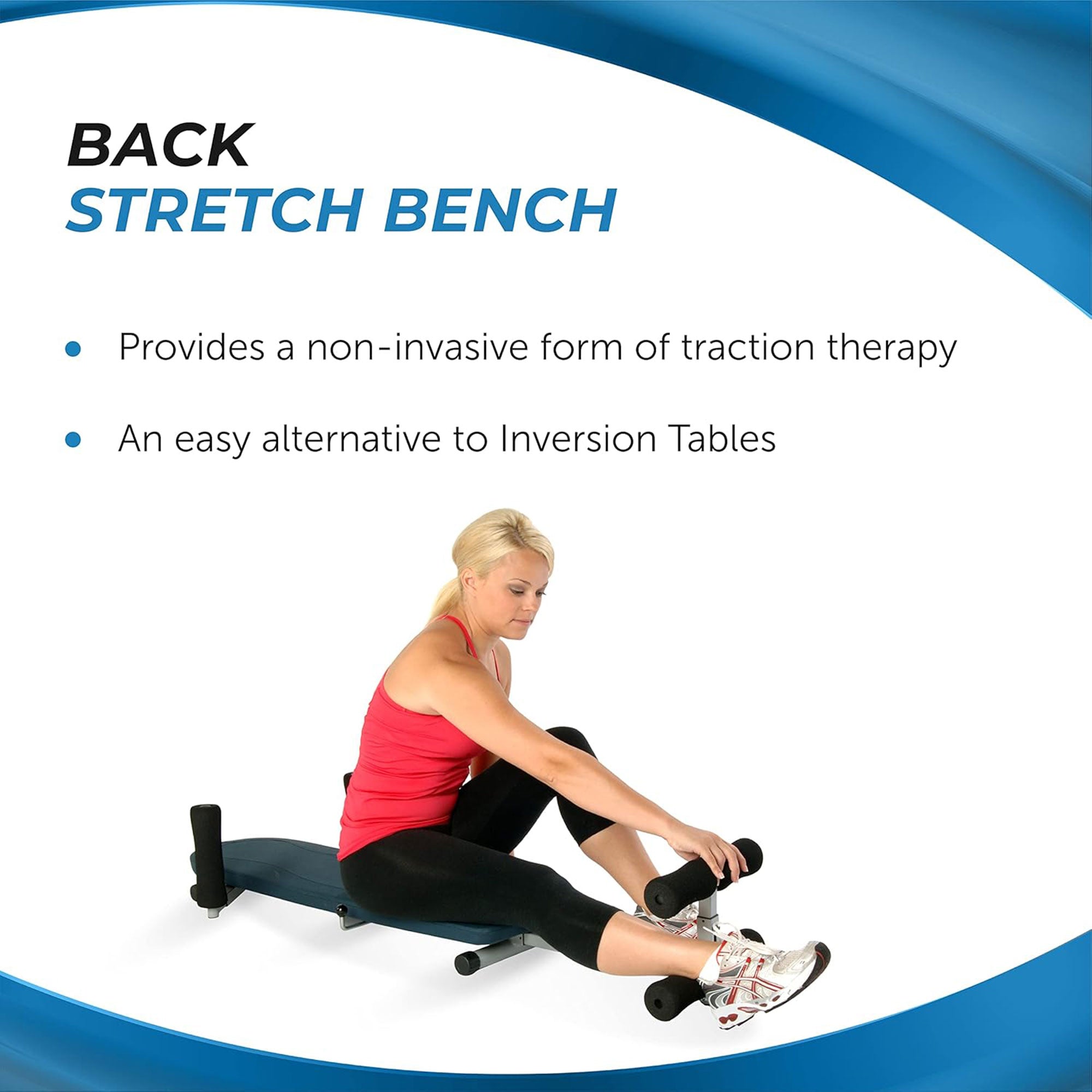 Stamina Products InLine Traction System Joints and Back Stretch Bench, Blue Gray - Smart-nests