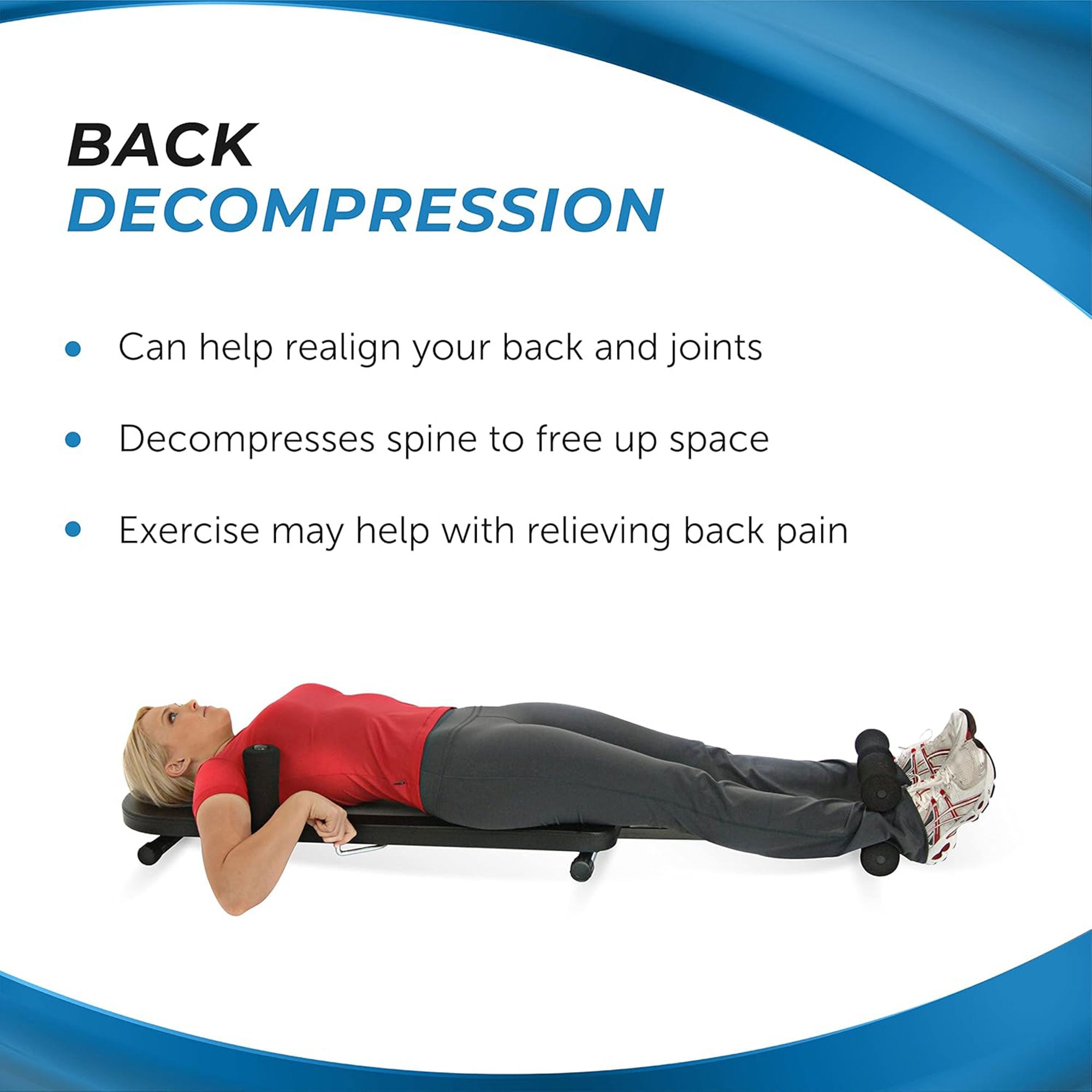 Stamina Products InLine Traction System Joints and Back Stretch Bench, Blue Gray - Smart-nests