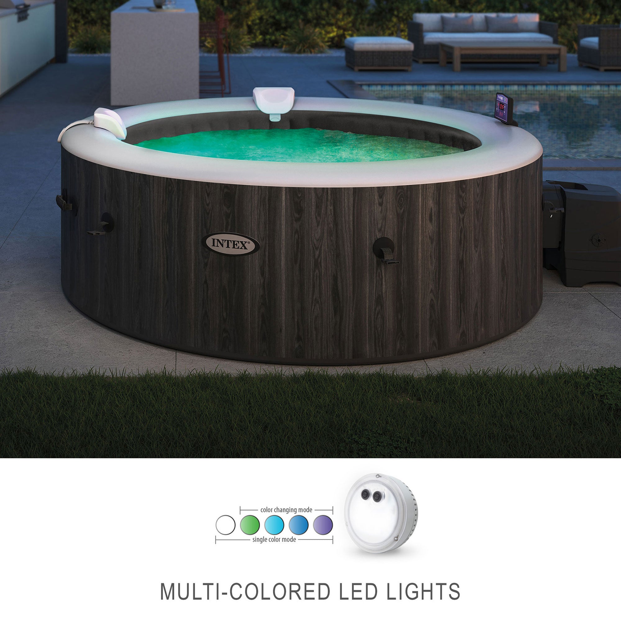 Intex PureSpa Battery Multi Colored LED Light for Bubble Spa Hot Tub (8 Pack) - Smart-nests