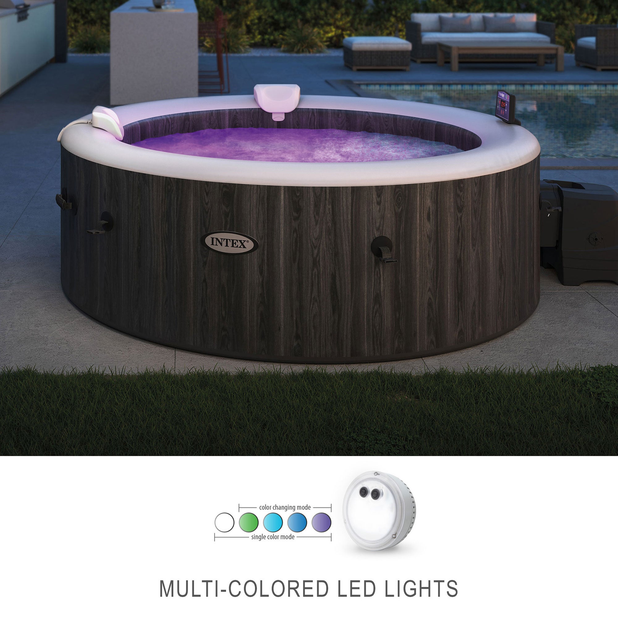 Intex PureSpa Battery Multi Colored LED Light for Bubble Spa Hot Tub (8 Pack) - Smart-nests