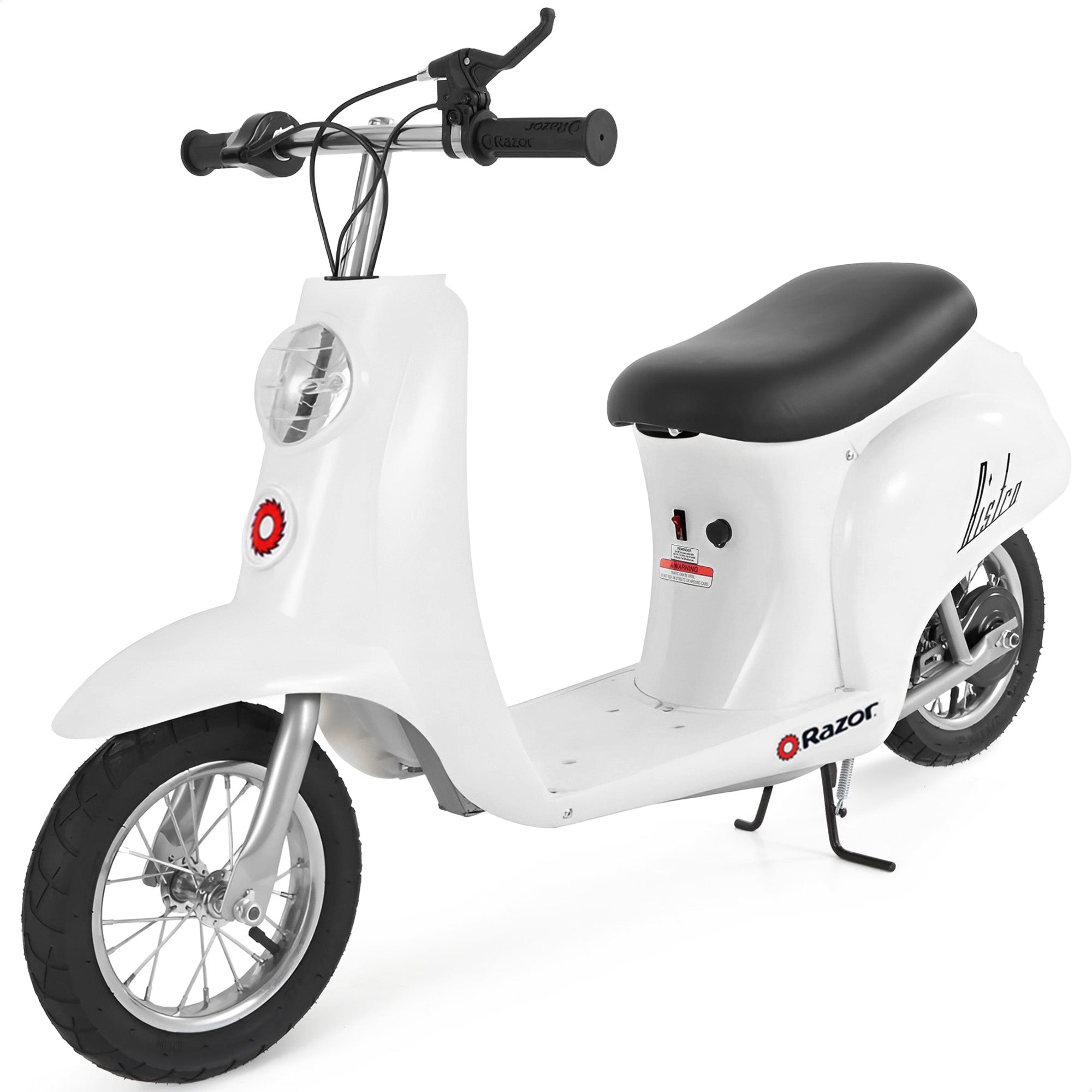 Razor Pocket Mod Miniature Euro 24V Electric Kids Ride On Retro Scooter, White - Smart-nests