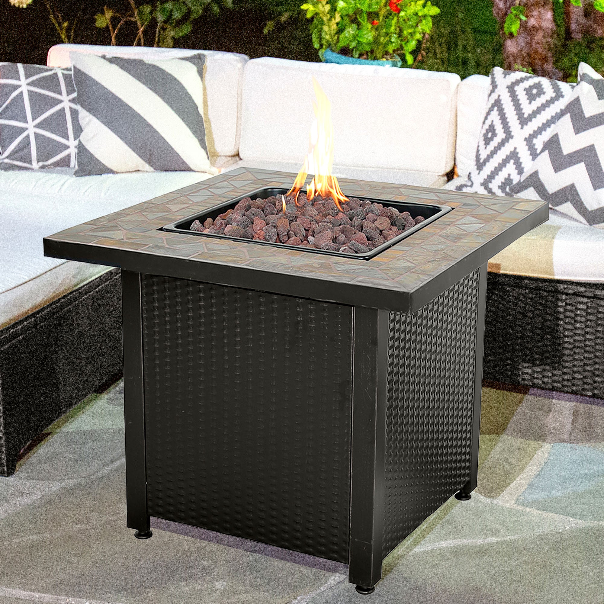 Endless Summer 30,000 BTU LP Gas Outdoor Fire Table with Lava Rock - Smart-nests