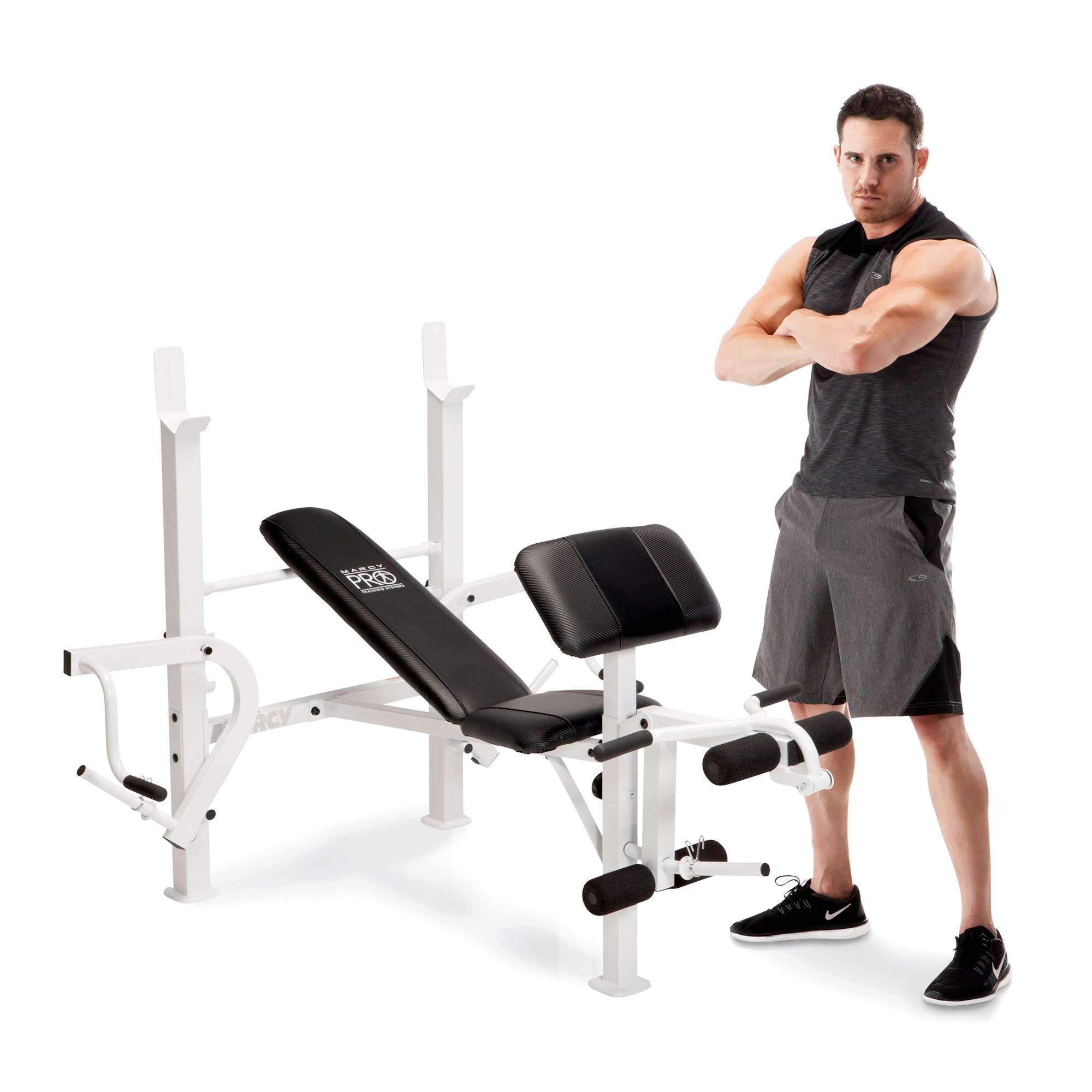 Marcy Diamond Elite Classic Multipurpose Home Gym Workout Lifting Weight Bench - Smart-nests