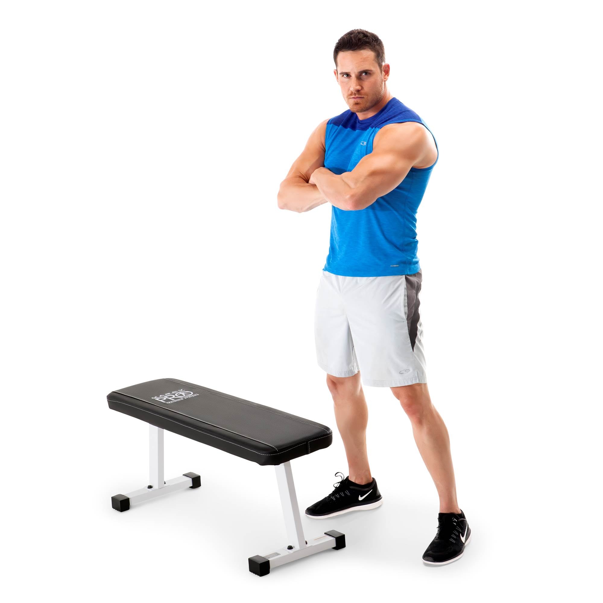Marcy Flat Utility Flat Strength Training Home Gym Lifting Weight Bench, White - Smart-nests