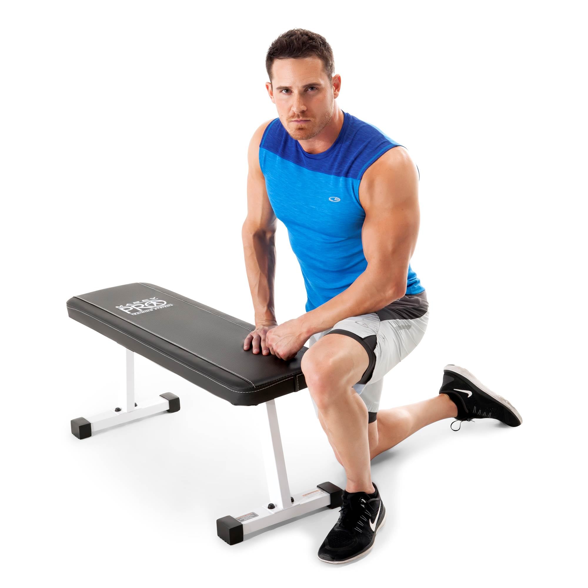 Marcy Flat Utility Flat Strength Training Home Gym Lifting Weight Bench, White - Smart-nests