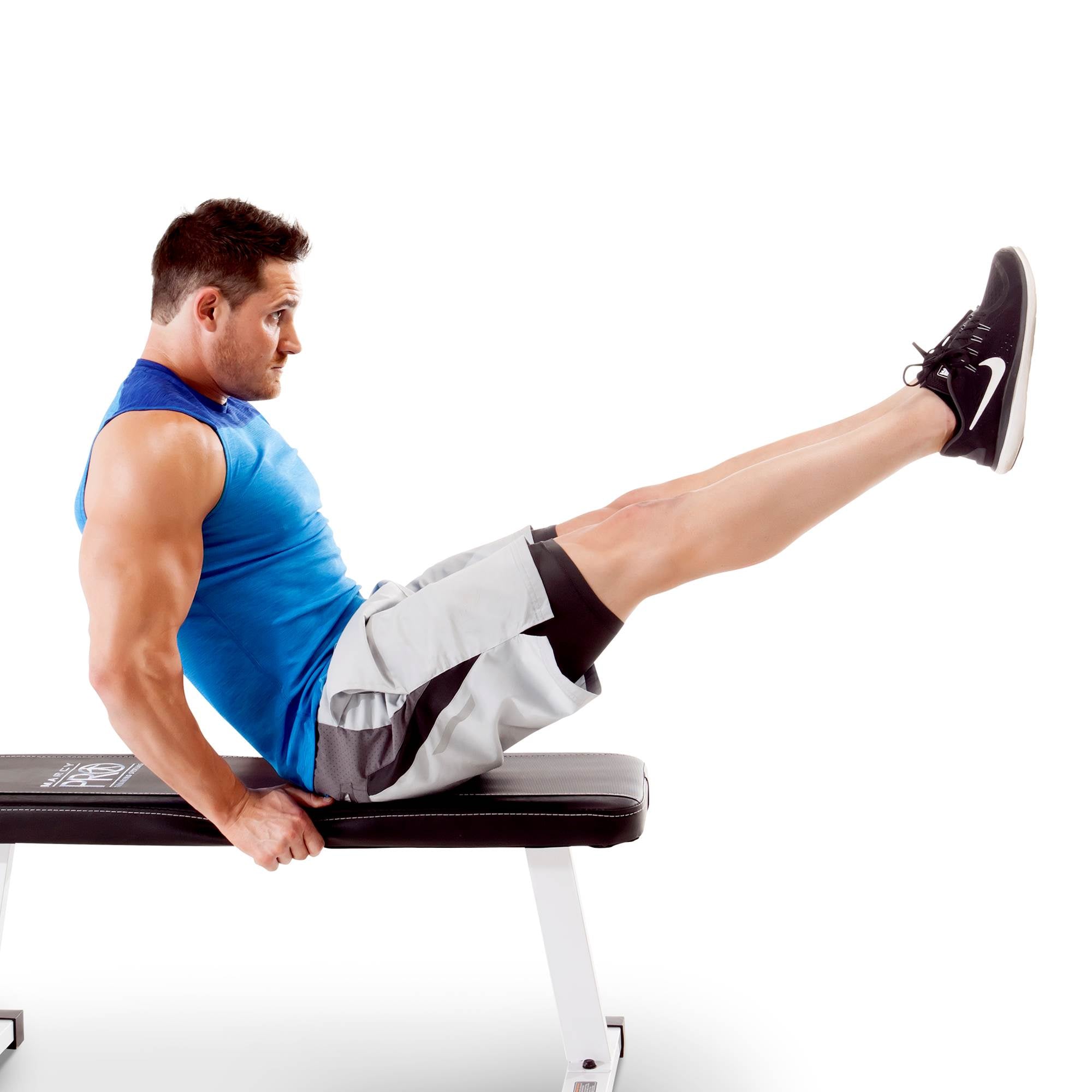 Marcy Flat Utility Flat Strength Training Home Gym Lifting Weight Bench, White - Smart-nests