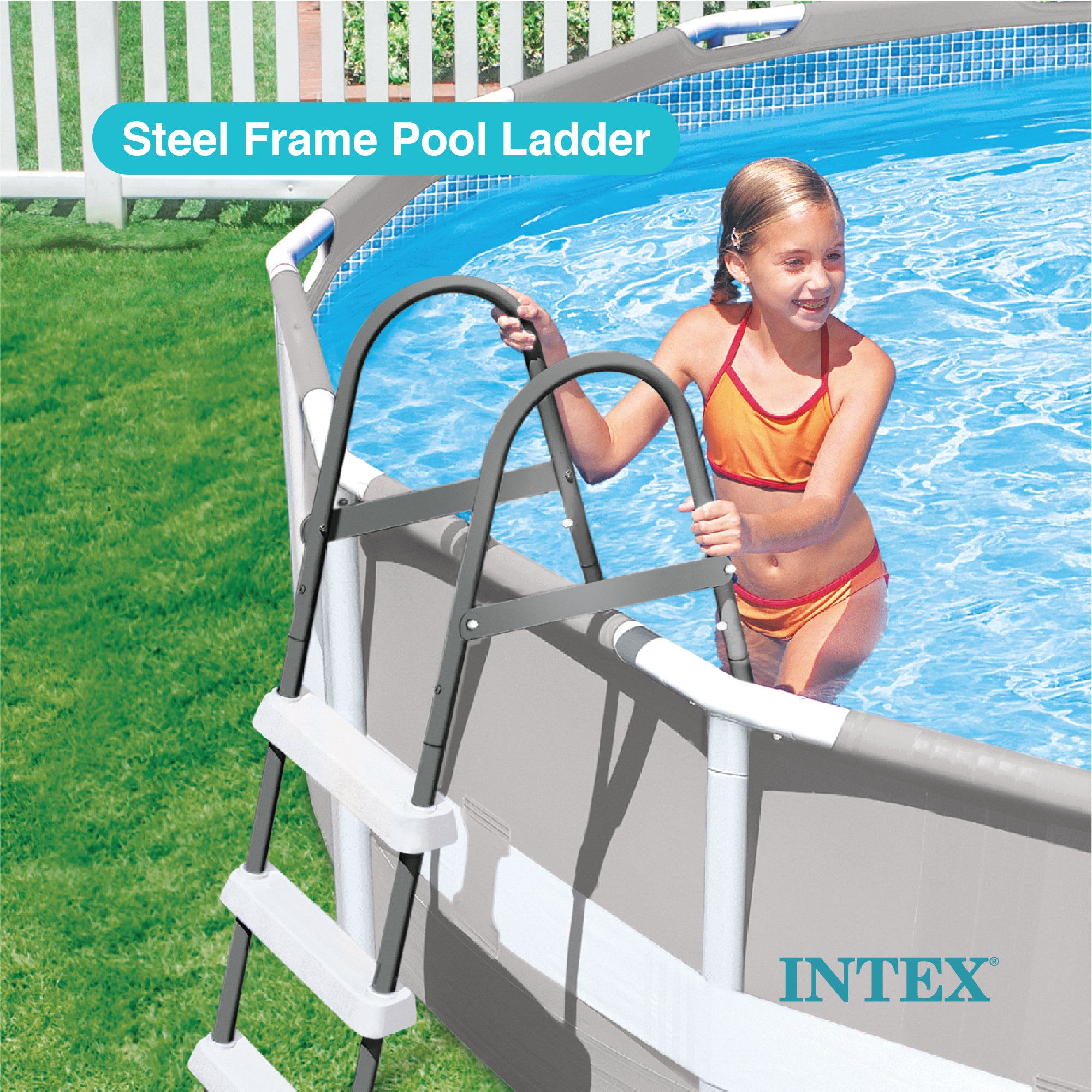 Intex Above Ground Steel Frame Swimming Pool Ladder for 42-In. Wall Height Pools - Smart-nests