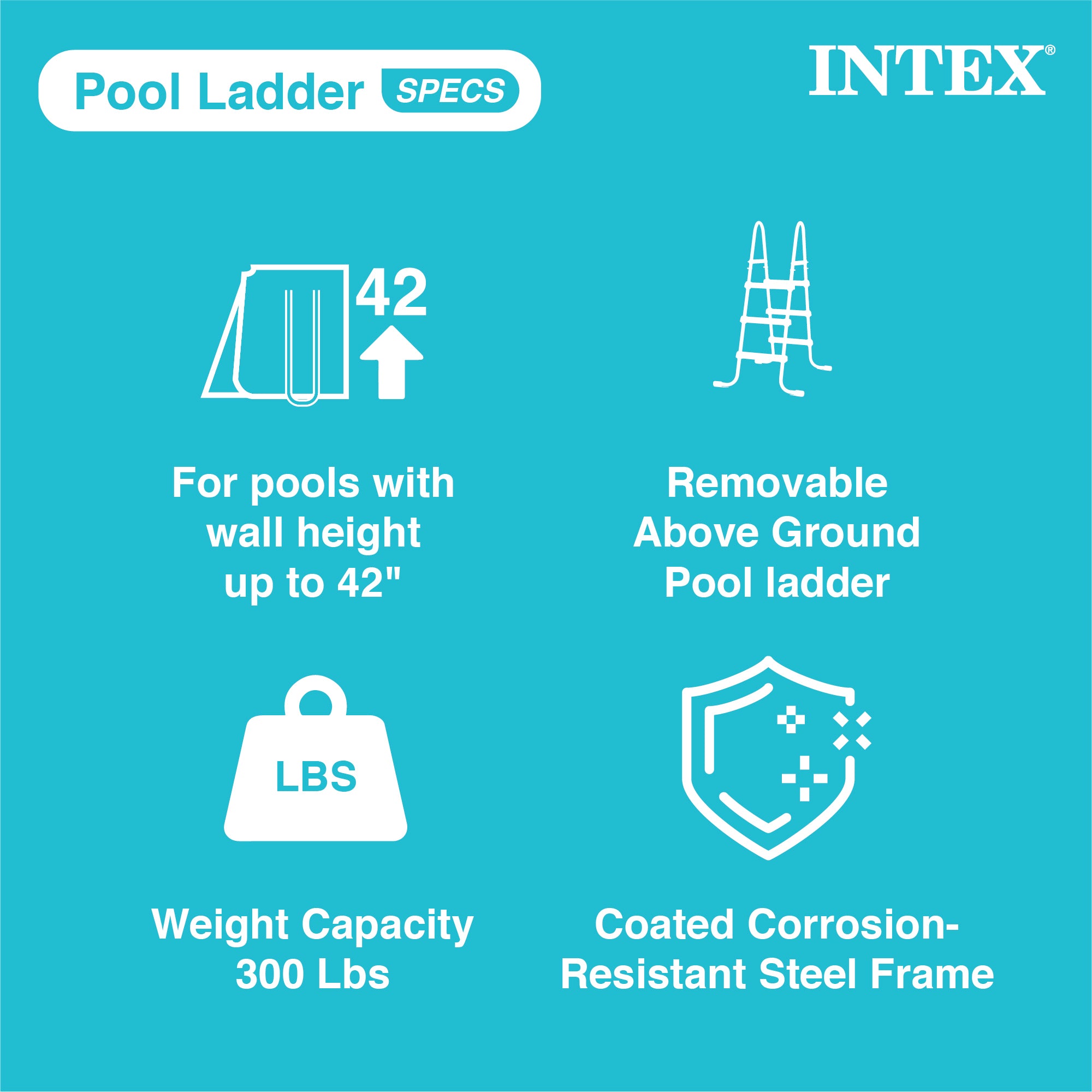 Intex Above Ground Steel Frame Swimming Pool Ladder for 42-In. Wall Height Pools - Smart-nests