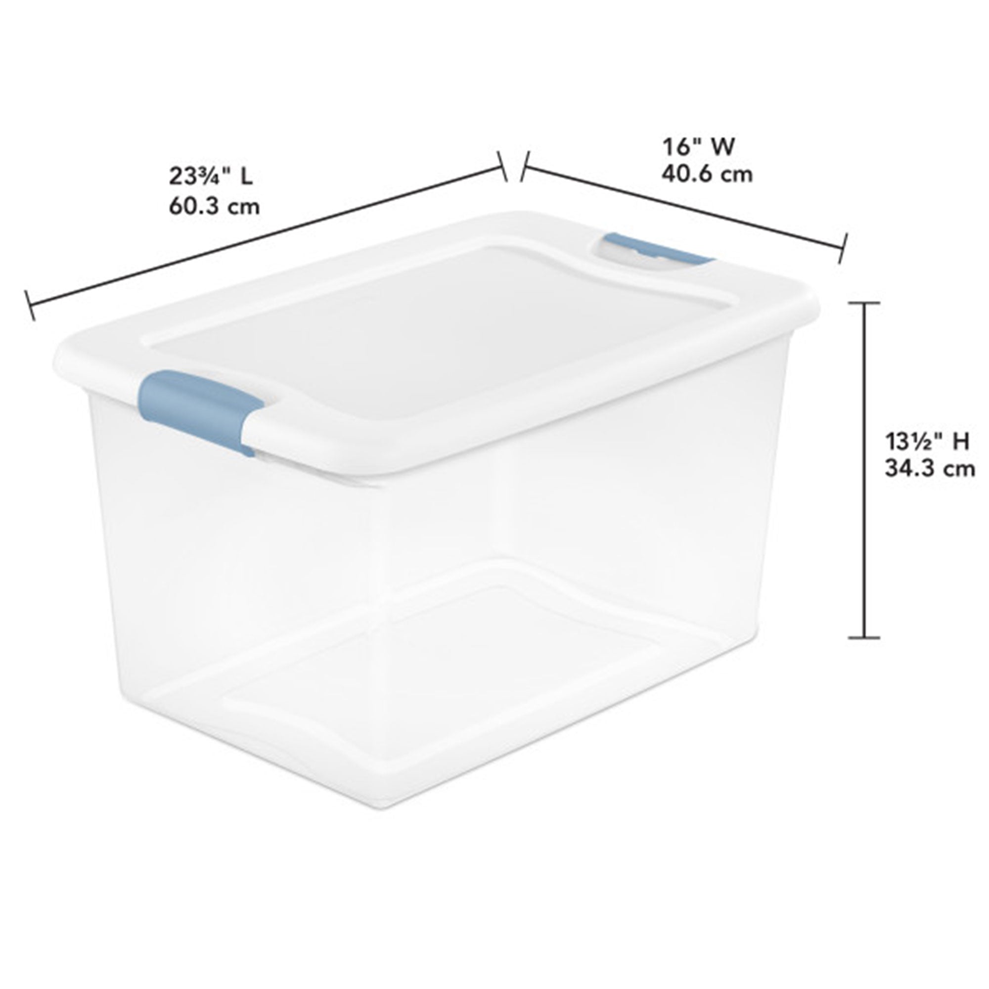 Sterilite 64 Qt Clear Plastic Stackable Storage Bin w/ White Latch Lid, 12 Pack - Smart-nests