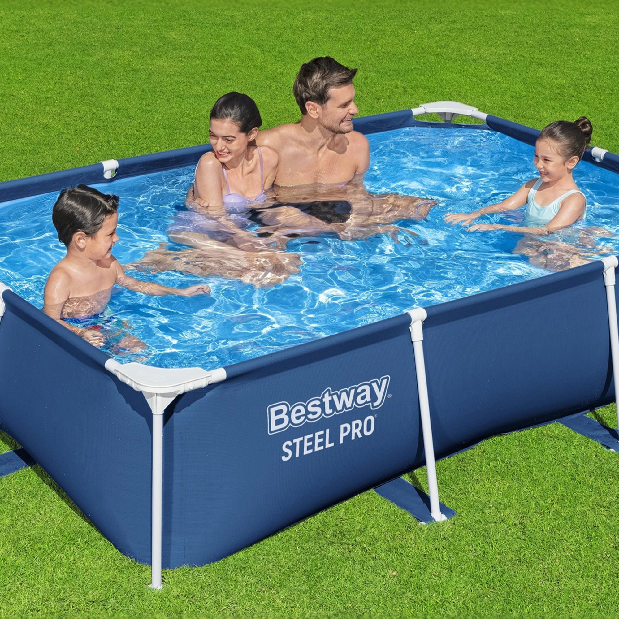 Bestway Steel Pro 8.5'x67"x24" Rectangular Above Ground Outdoor Swimming Pool - Smart-nests