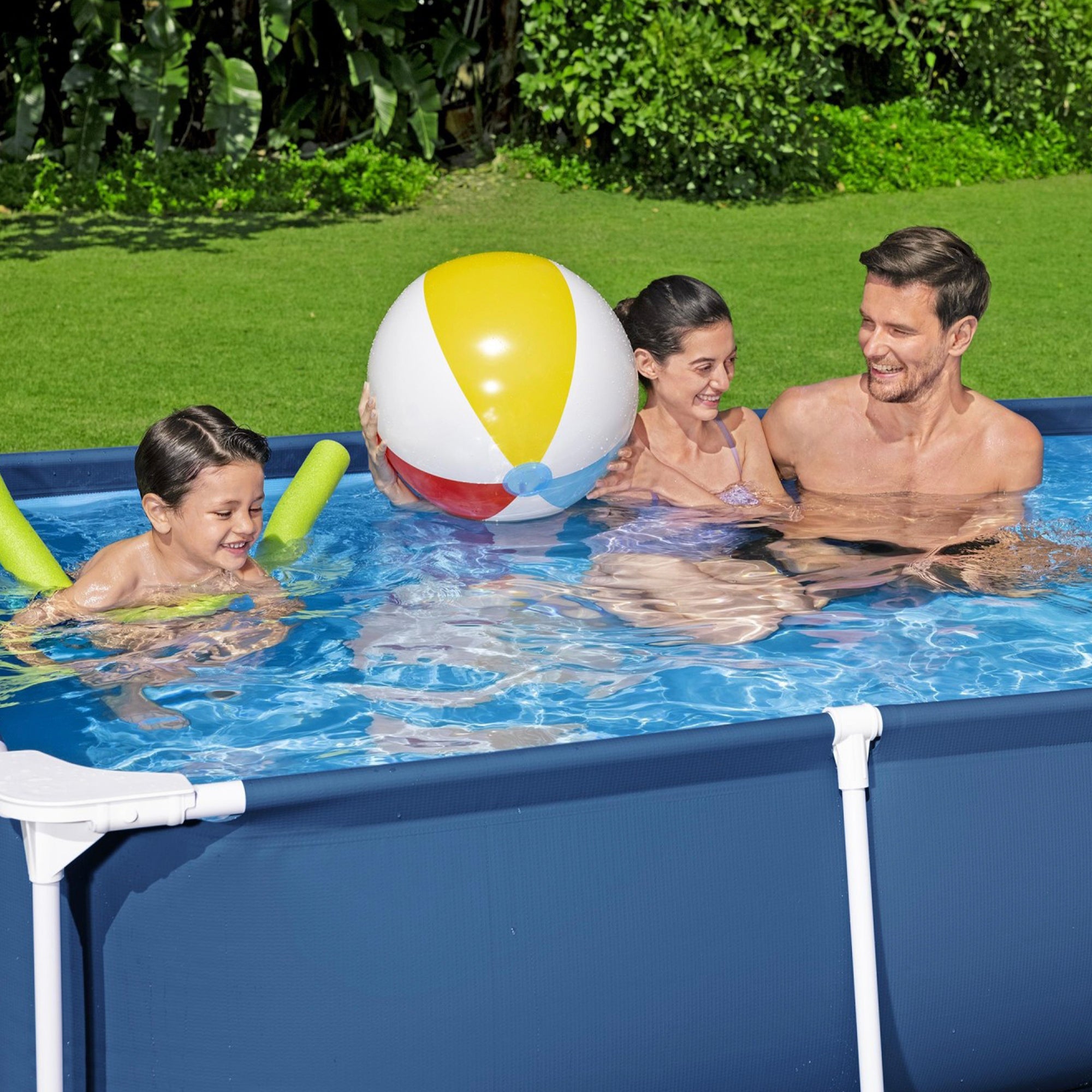 Bestway Steel Pro 8.5'x67"x24" Rectangular Above Ground Outdoor Swimming Pool - Smart-nests