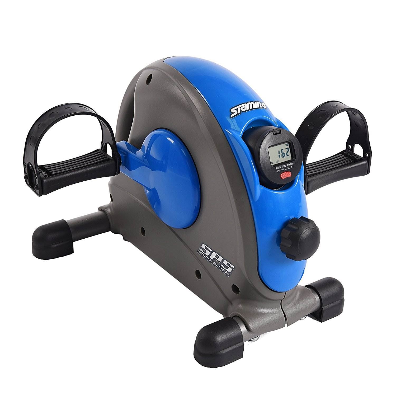 Stamina Compact Adjustable Mini Exercise Bike with Smooth Pedal System, Blue - Smart-nests