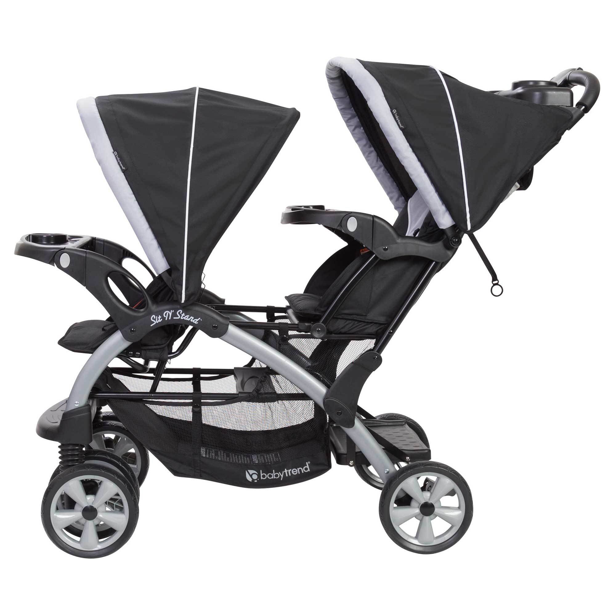 Baby Trend Sit N' Stand Easy Fold Travel Toddler & Baby Double Stroller, Stormy - Smart-nests