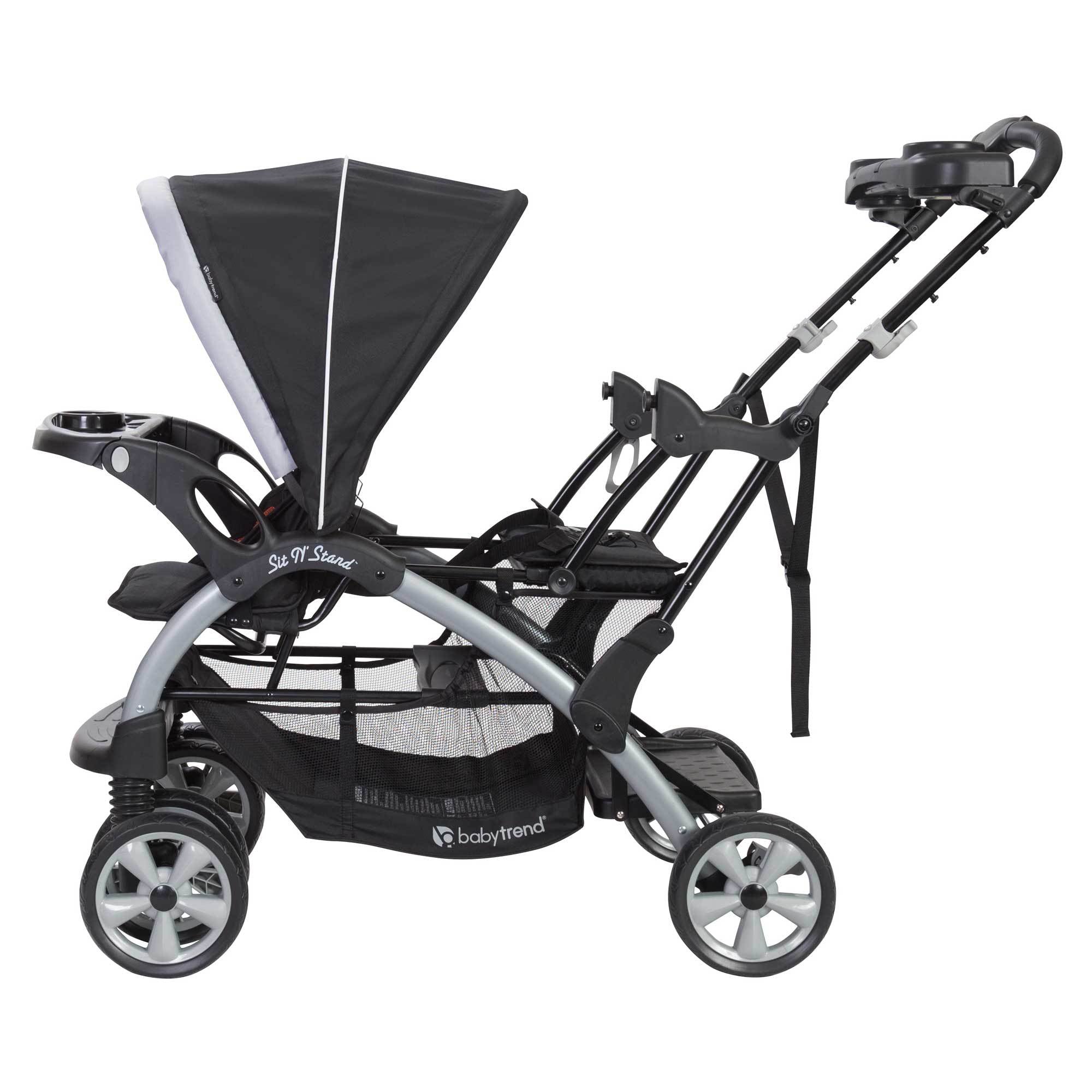 Baby Trend Sit N' Stand Easy Fold Travel Toddler & Baby Double Stroller, Stormy - Smart-nests