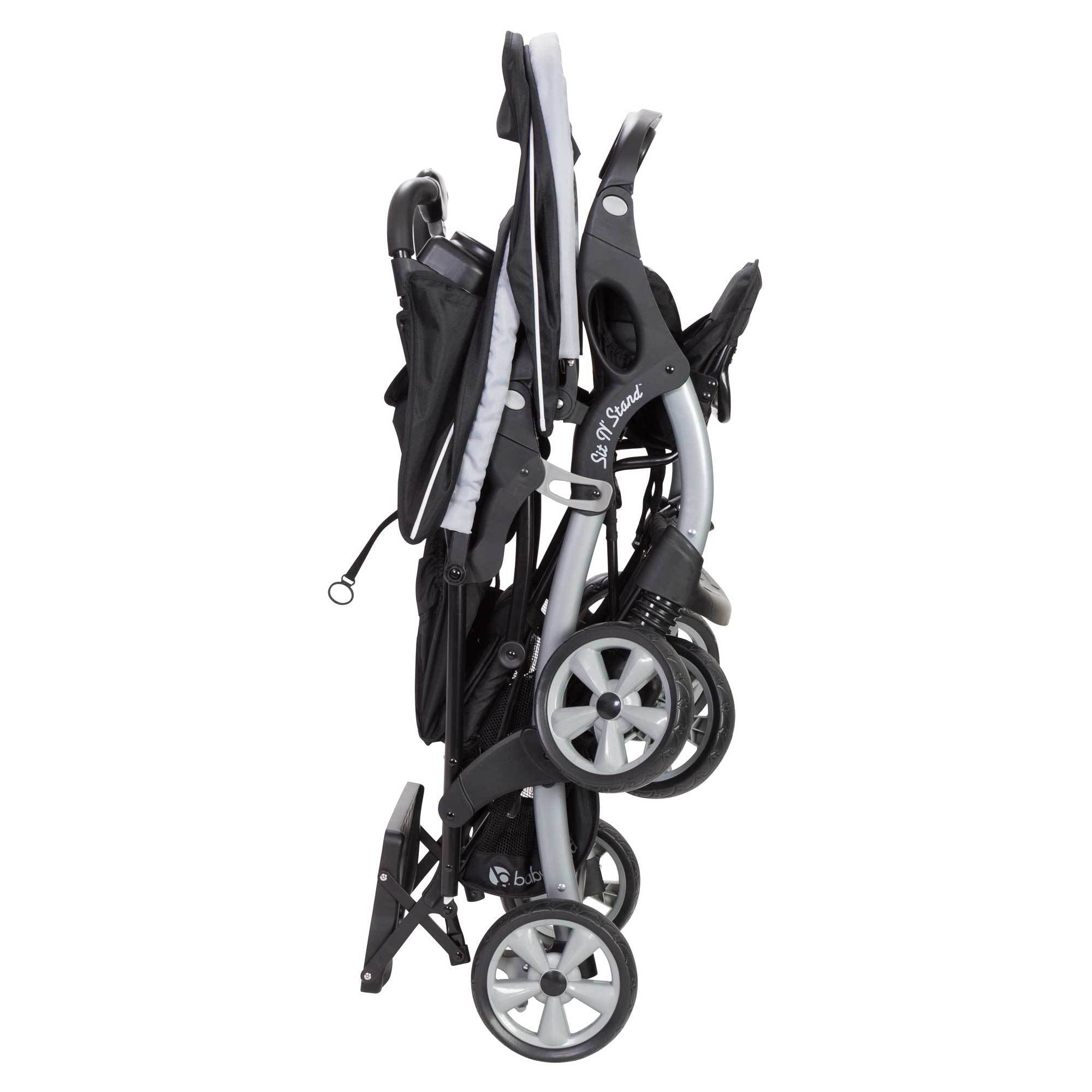 Baby Trend Sit N' Stand Easy Fold Travel Toddler & Baby Double Stroller, Stormy - Smart-nests