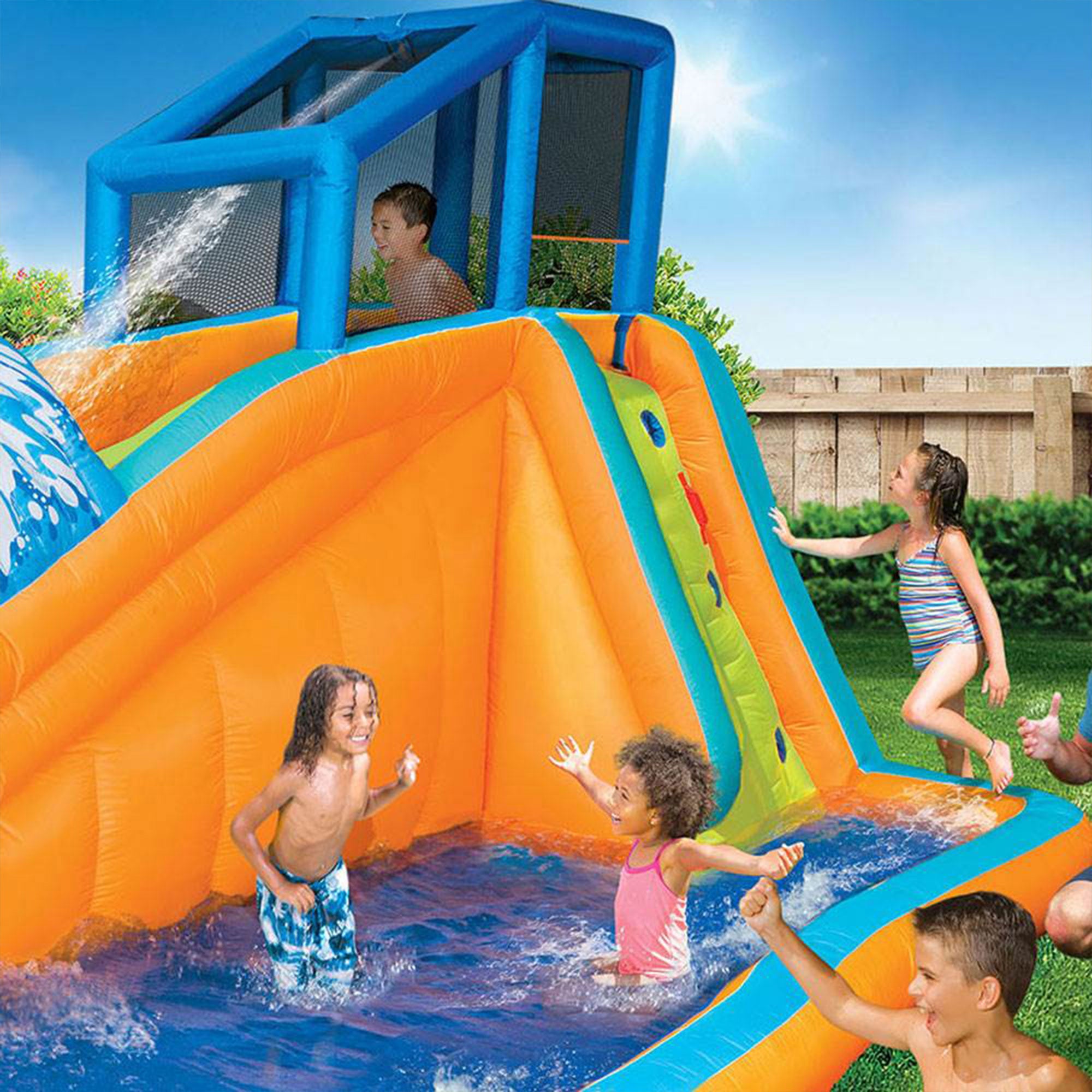 Banzai Surf Rider Kids Inflatable Outdoor Aqua Lagoon Water Slide Splash Park - Smart-nests