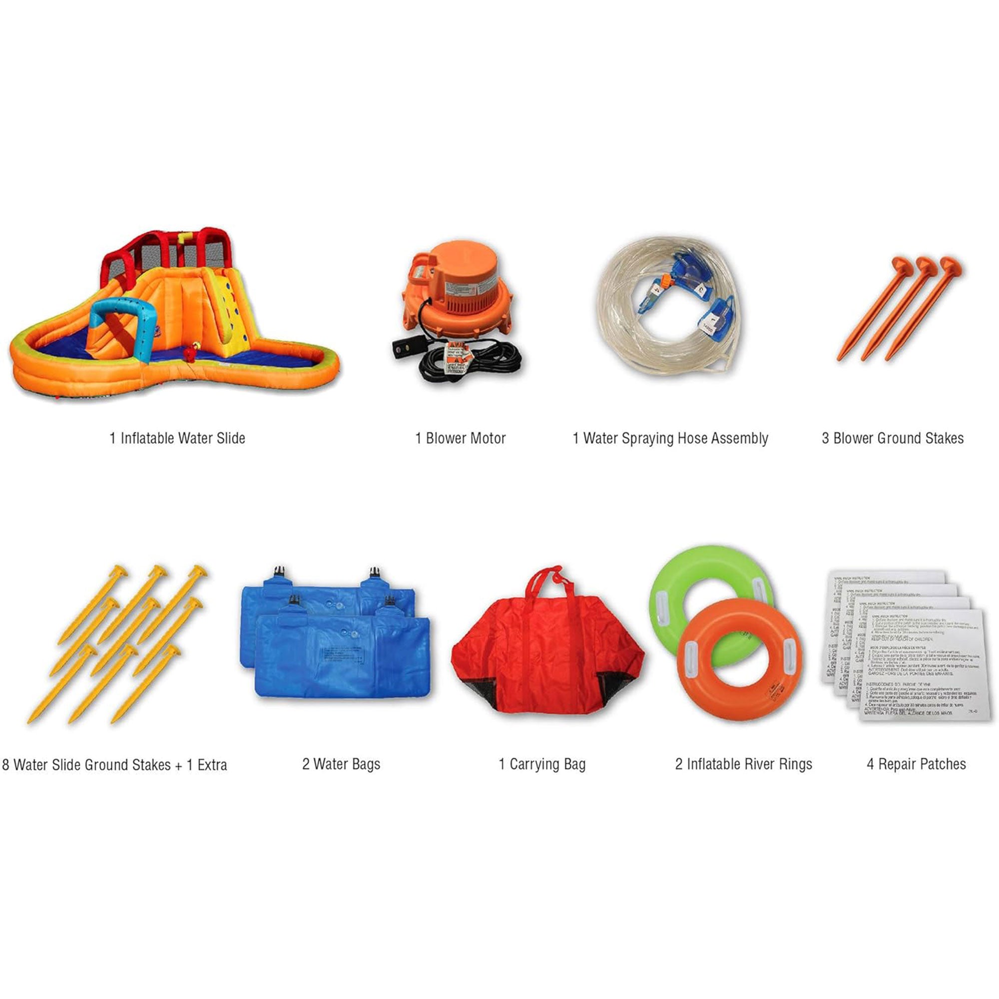 Banzai Kids Inflatable Outdoor Lazy River Adventure Water Park Slide and Pool - Smart-nests