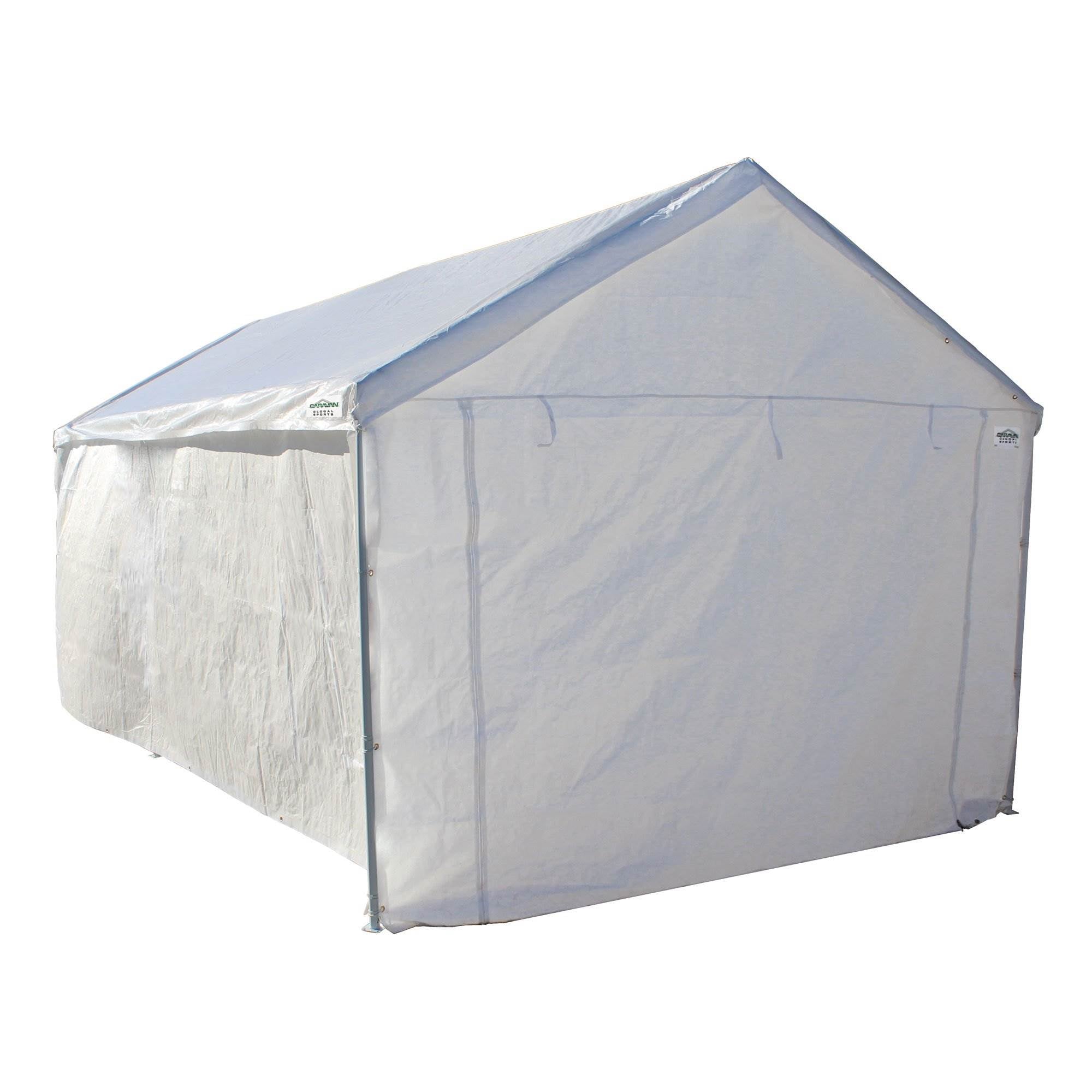 Caravan Canopy Domain Car Port Tent Sidewalls w/ Straps, White (Sidewalls Only) - Smart-nests