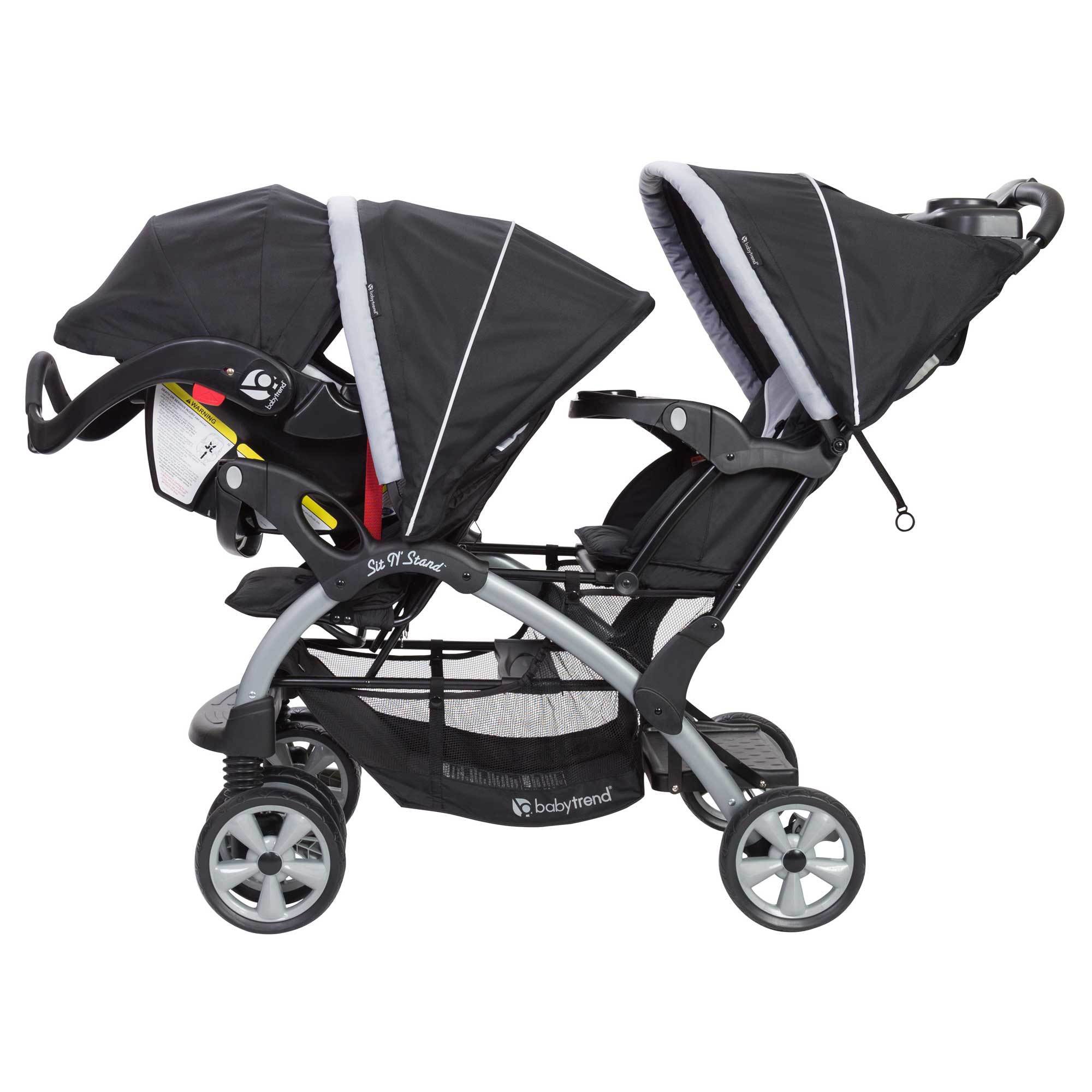Baby Trend Sit N Stand Travel Double Baby Stroller and Car Seat Combo, Stormy - Smart-nests