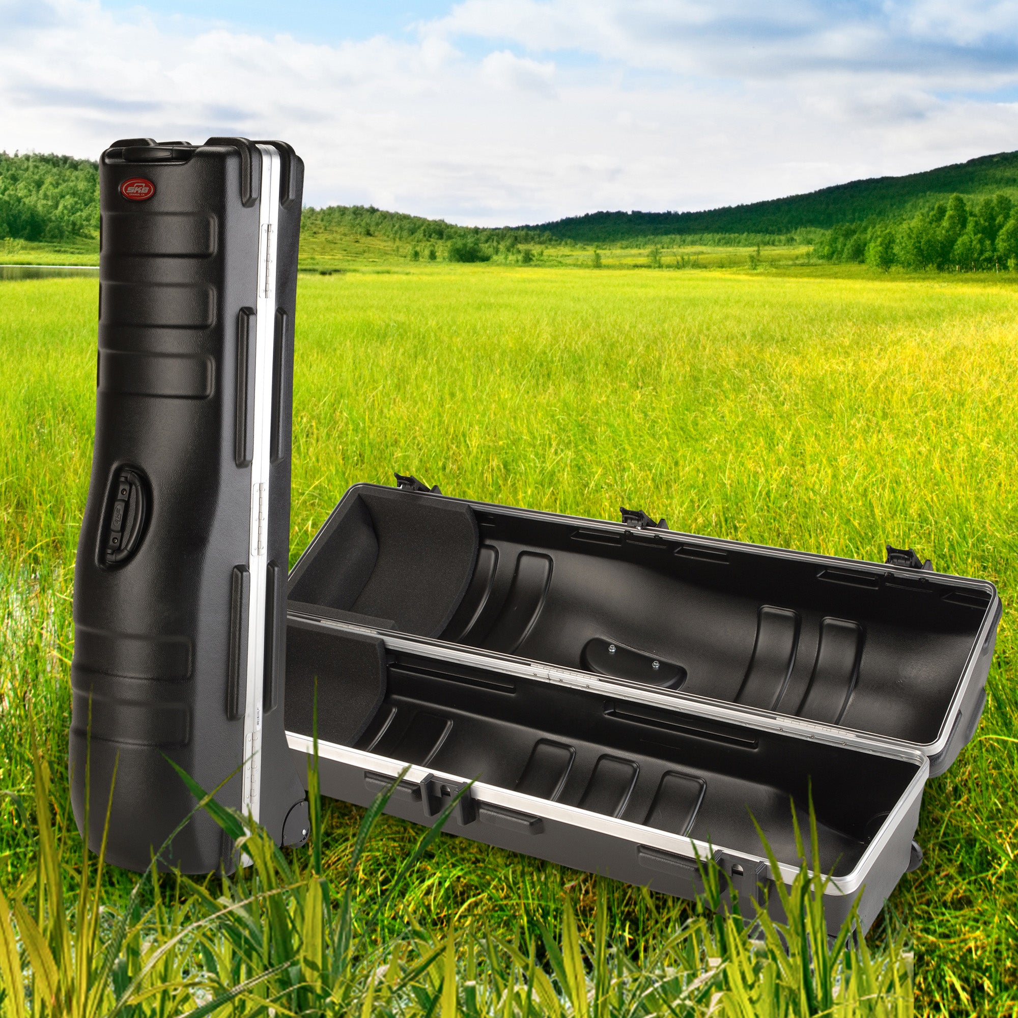 SKB Cases Deluxe ATA Hard Plastic Storage 2 Wheeled Cart Golf Bag Travel Case - Smart-nests