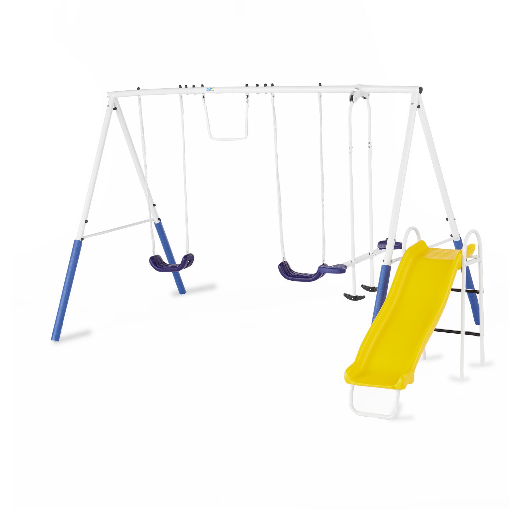 XDP Recreation Blue Ridge Play Outdoor Swing Set with Glider, 2 Swings & Slide - Smart-nests