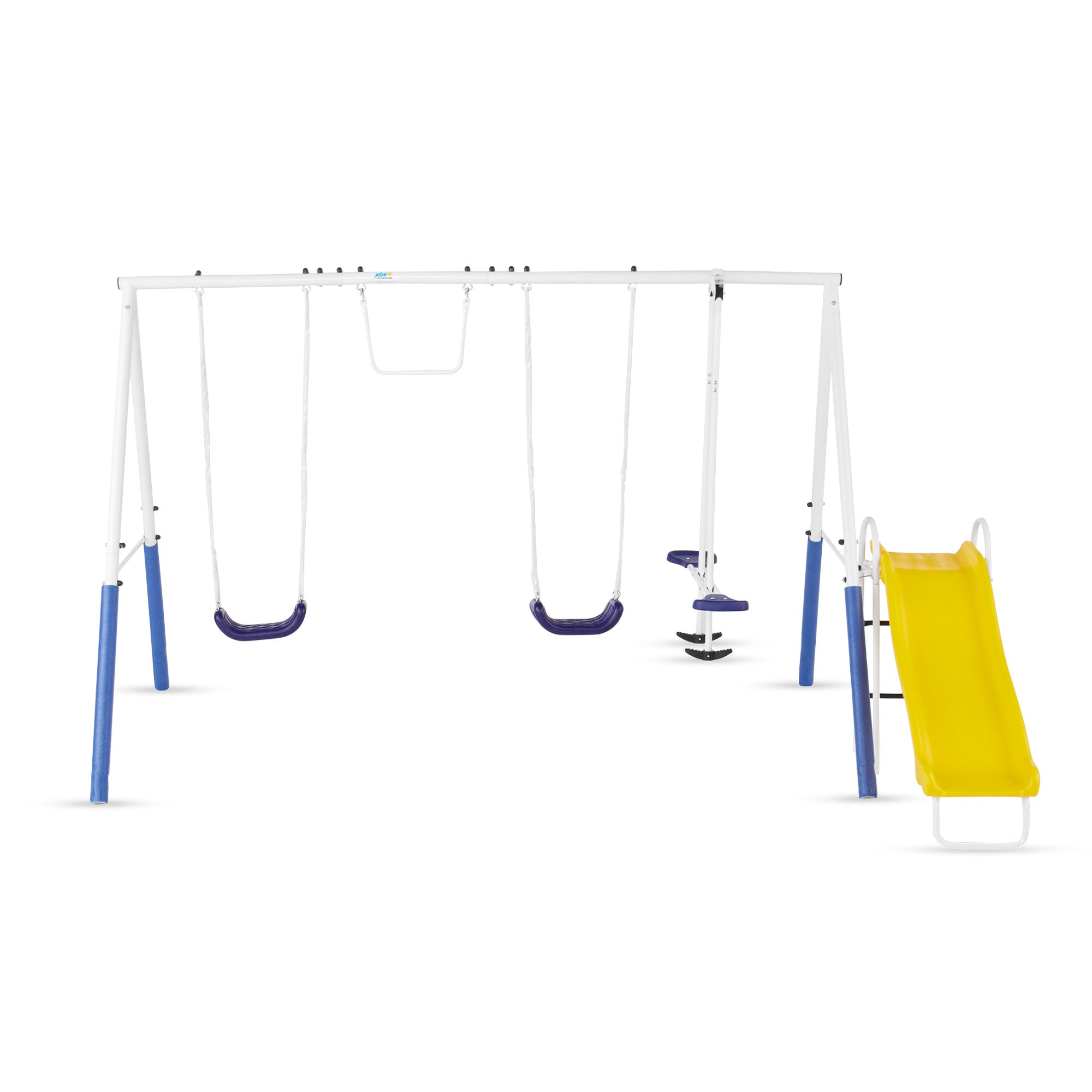 XDP Recreation Blue Ridge Play Outdoor Swing Set with Glider, 2 Swings & Slide - Smart-nests