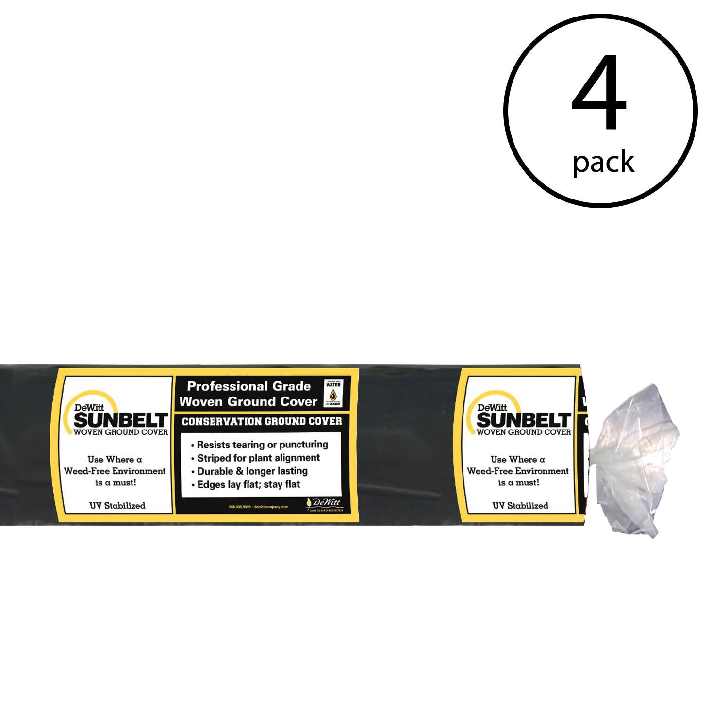 DeWitt Sunbelt 3' Wide Weed Barrier Landscape Fabric Ground Cover, 300' (4 Pack) - Smart-nests