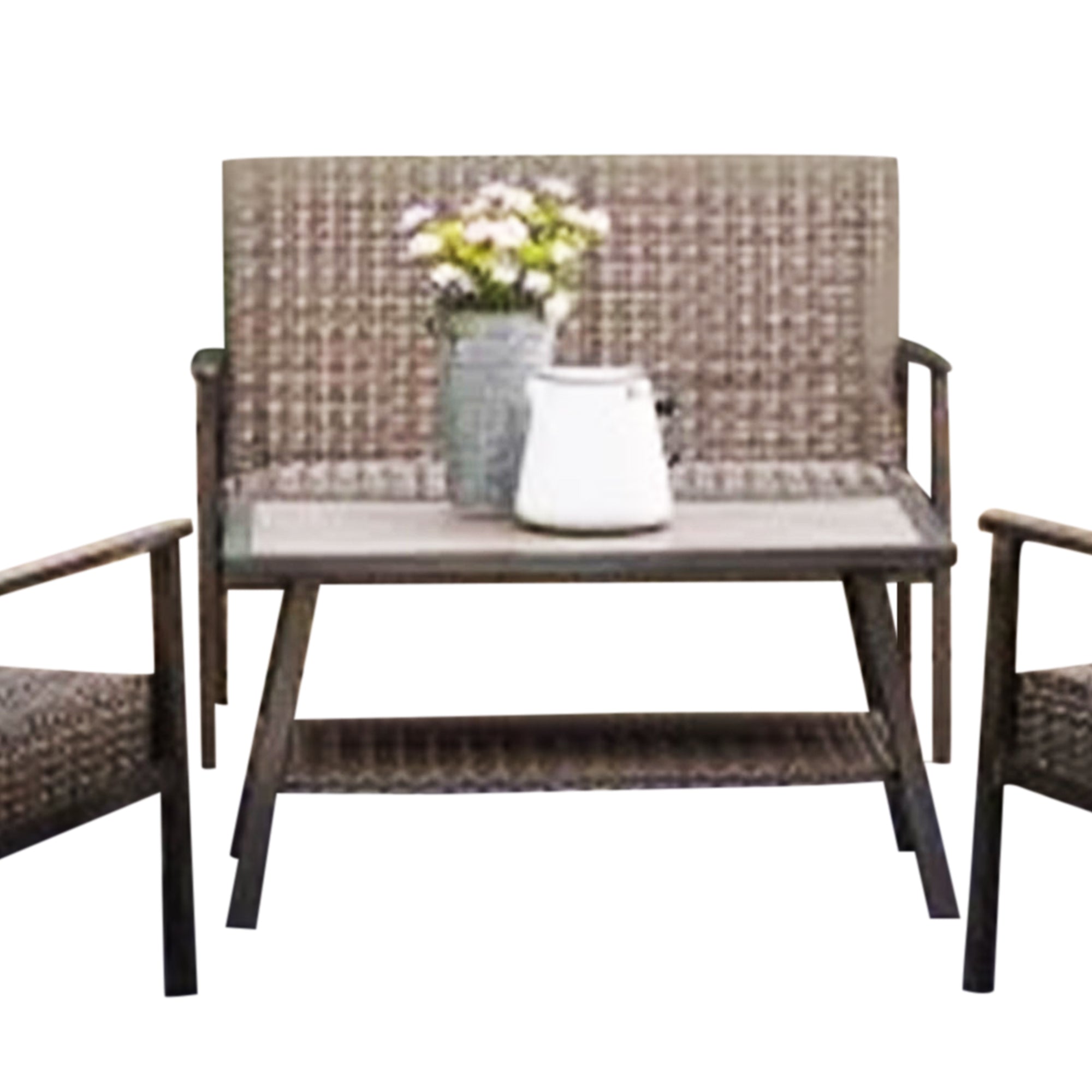 Four Seasons Courtyard Nantucket 4 Piece All Weather Deep Seating Patio Set - Smart-nests