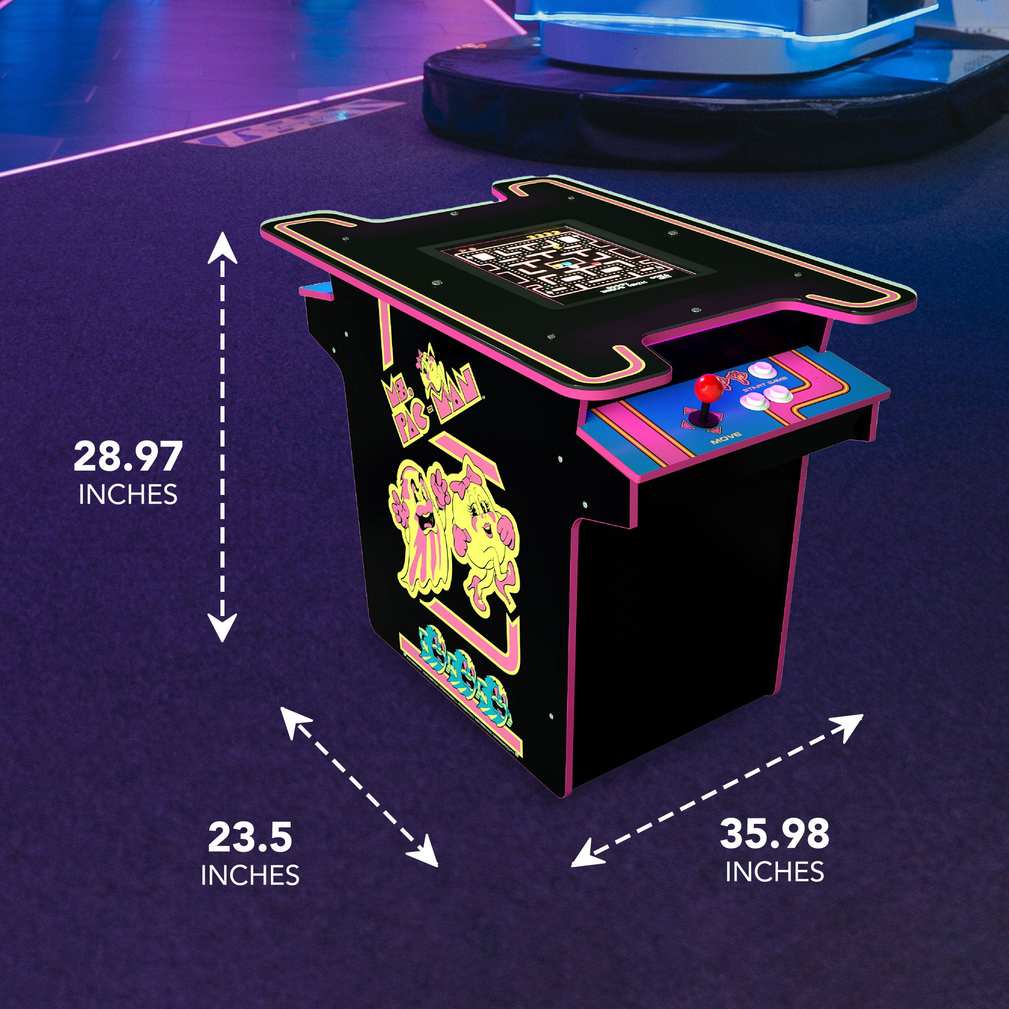 Arcade1UP Ms.PAC-MAN Head-to-Head 12 in 1 Arcade Table, Black Series (For Parts) - Smart-nests