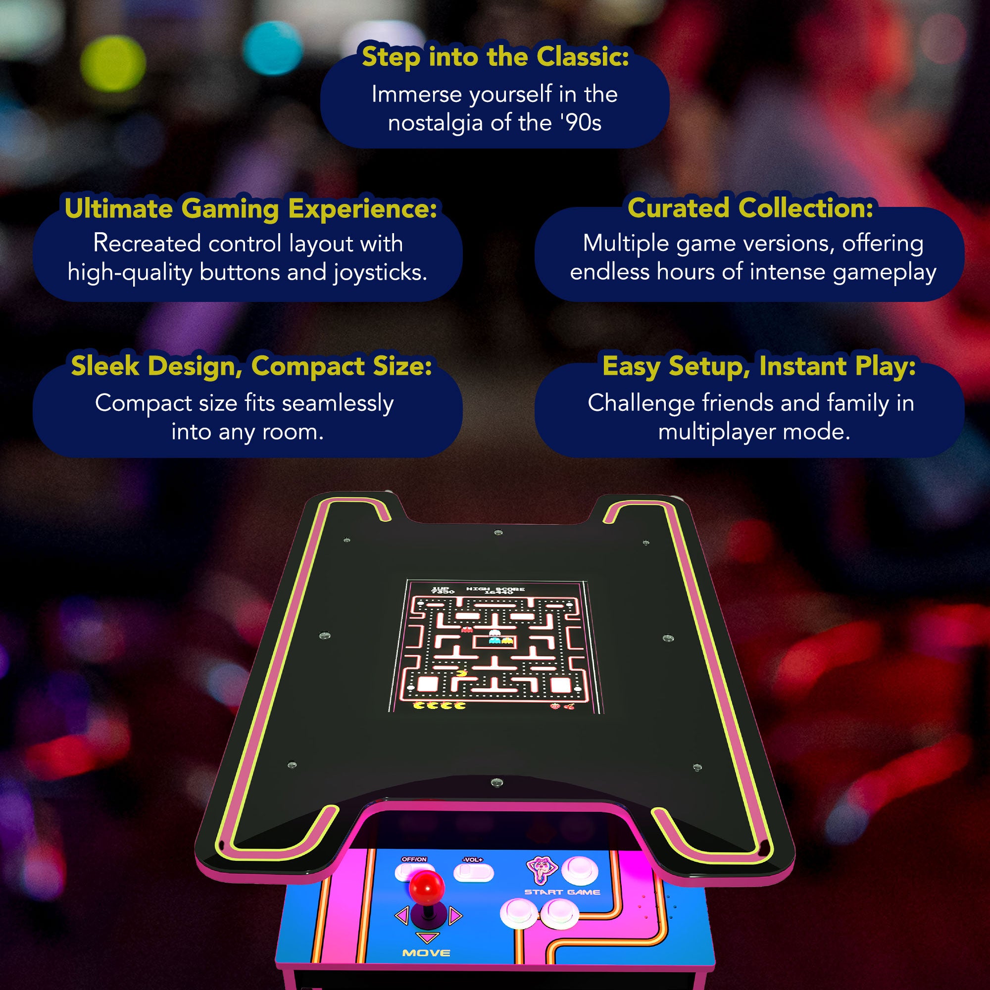 Arcade1UP Ms.PAC-MAN Head-to-Head 12 in 1 Arcade Table, Black Series (For Parts) - Smart-nests
