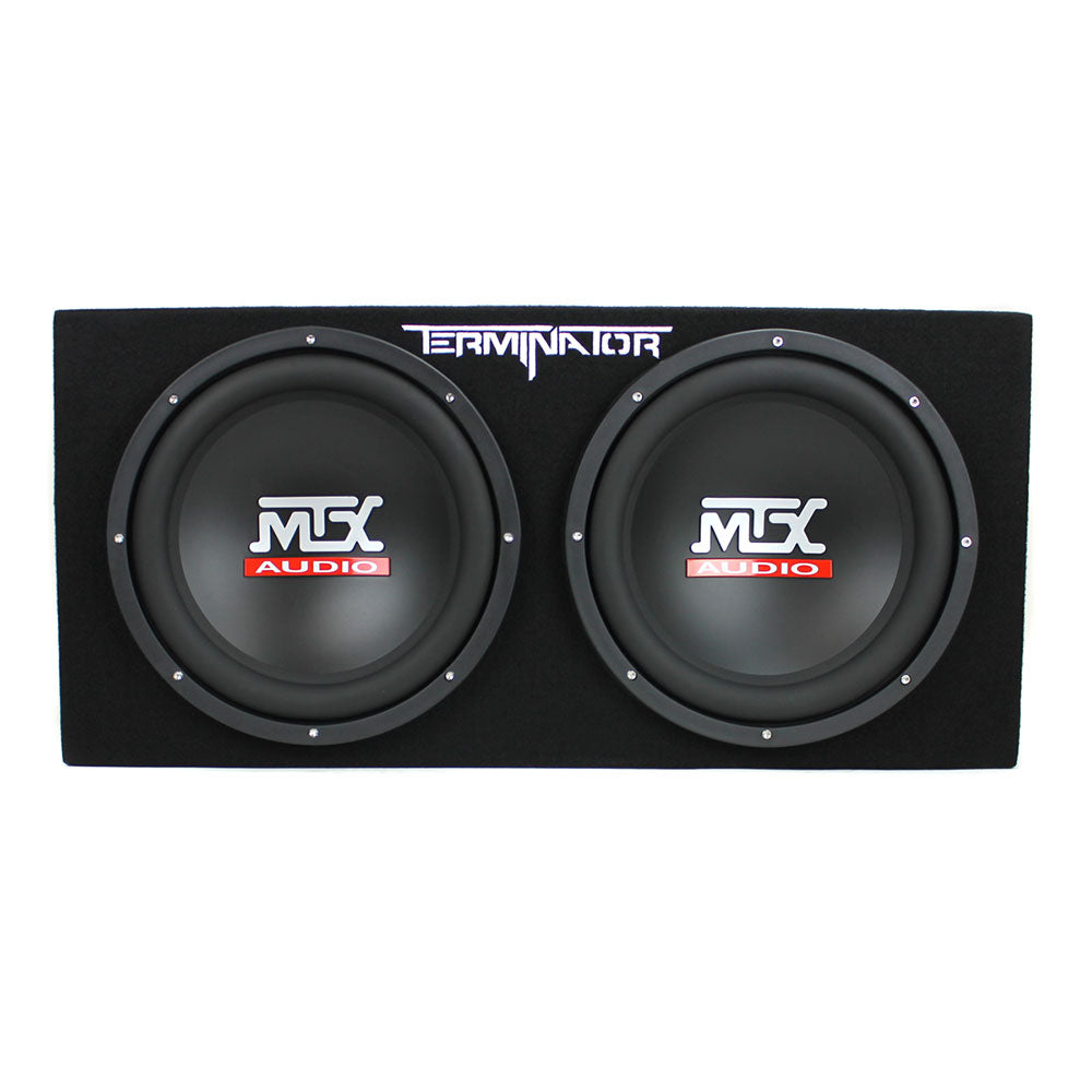 MTX TNE212D 12" 1200W Dual Loaded Car Subwoofers Box & Planet 1500W Amp with Kit - Smart-nests