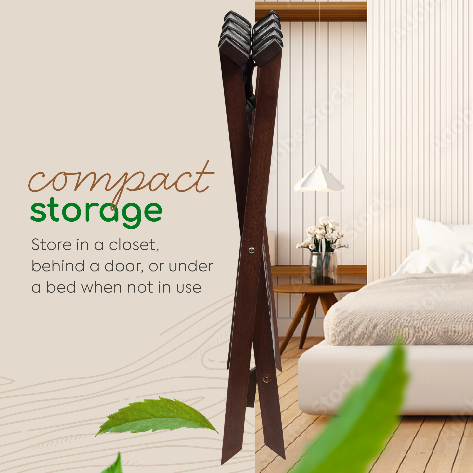 PJ Wood Hotel Style Wood Home Folding Suitcase Luggage Rack with Shelf, Walnut - Smart-nests