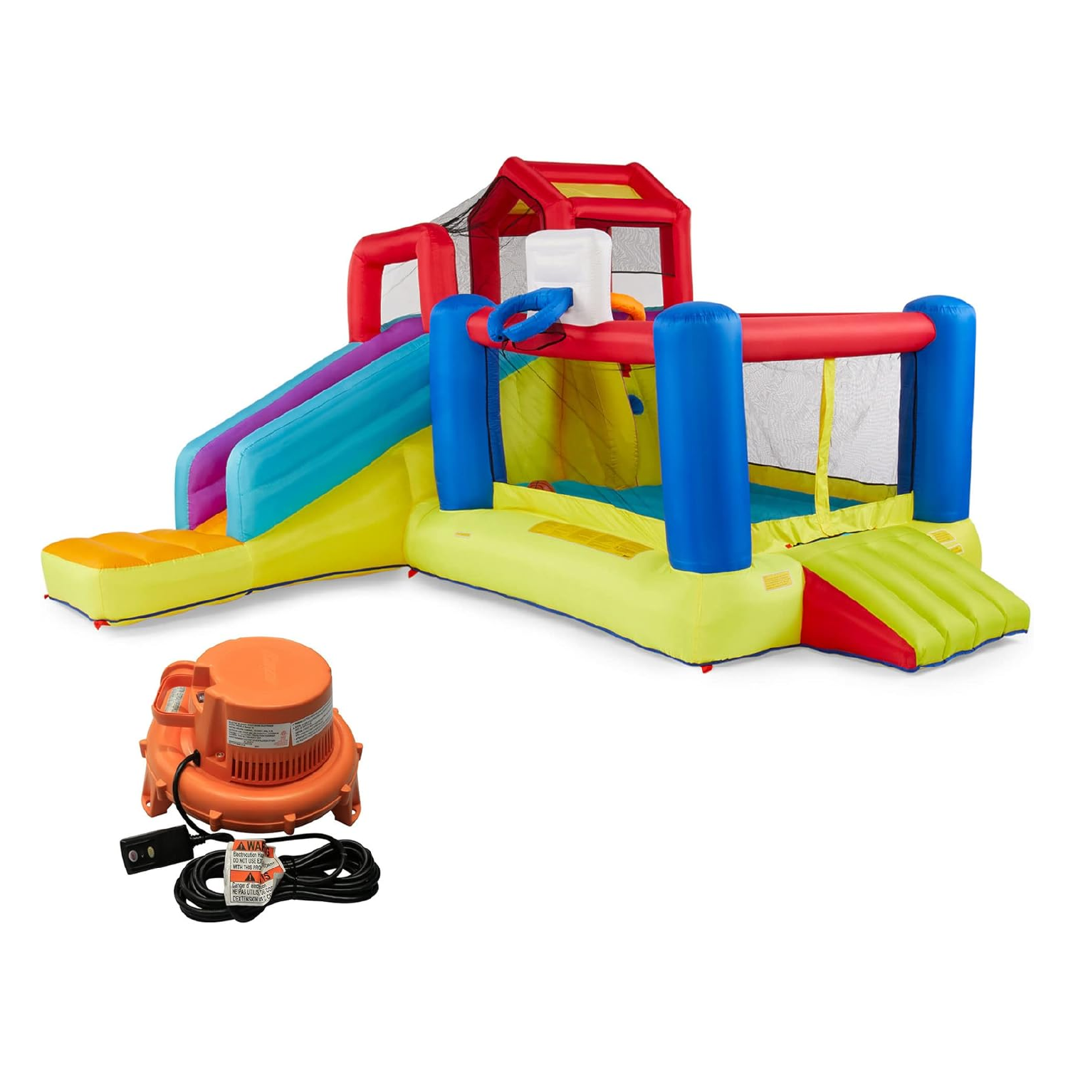 Banzai Outdoor Bounce House with Slide, Climbing Wall and 2 Sports Activities - Smart-nests