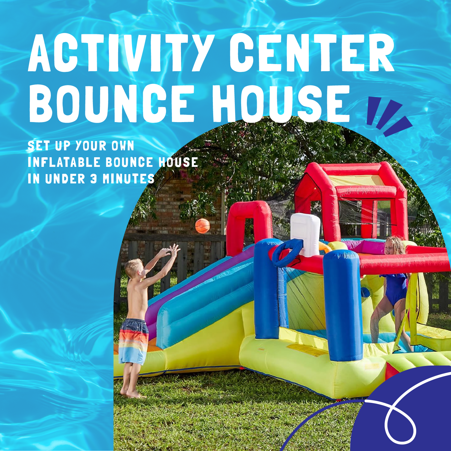 Banzai Outdoor Bounce House with Slide, Climbing Wall and 2 Sports Activities - Smart-nests