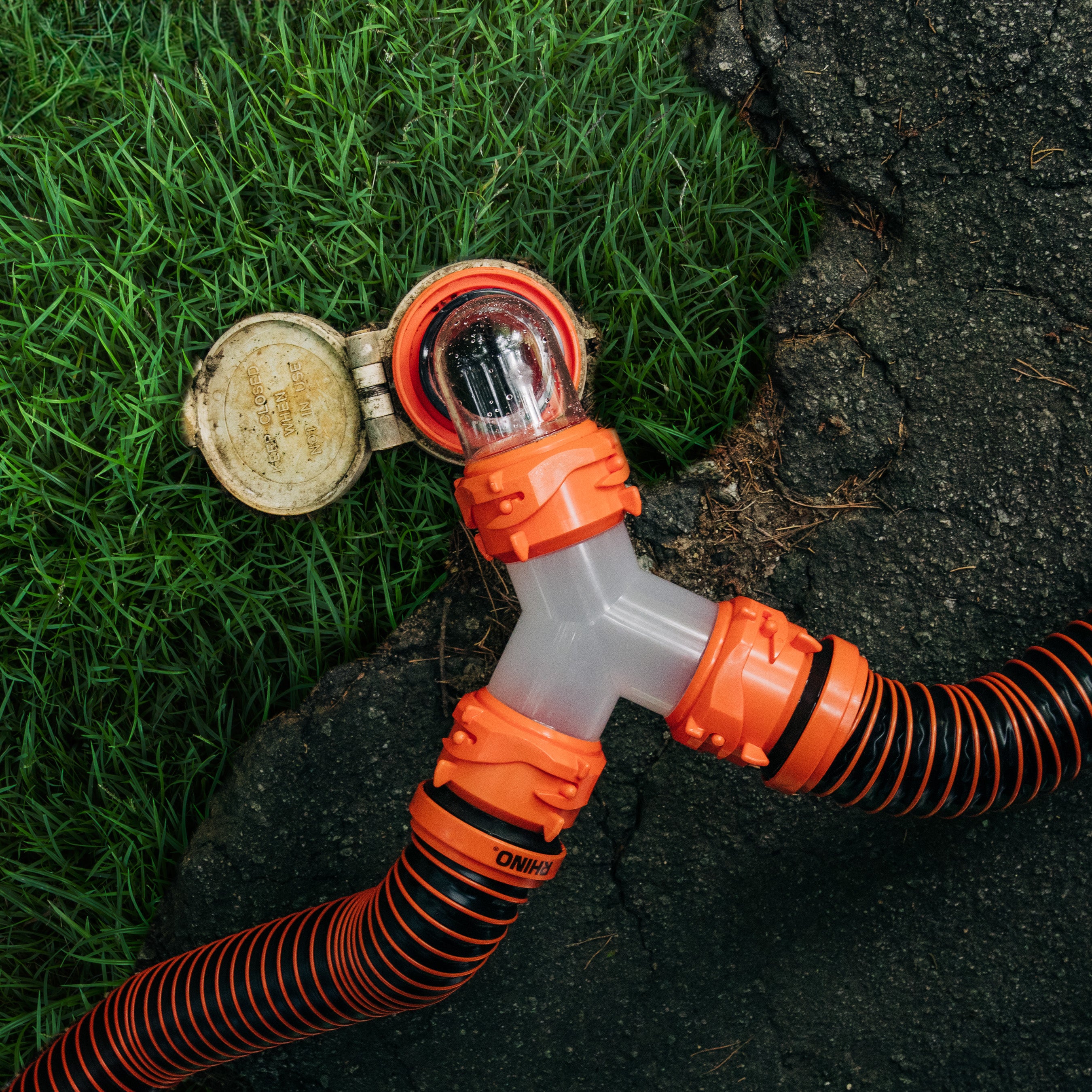 Camco RhinoEXTREME 20 Ft Sewer Hose Kit with 360 Degree Clear Swivel Wye Fitting - Smart-nests