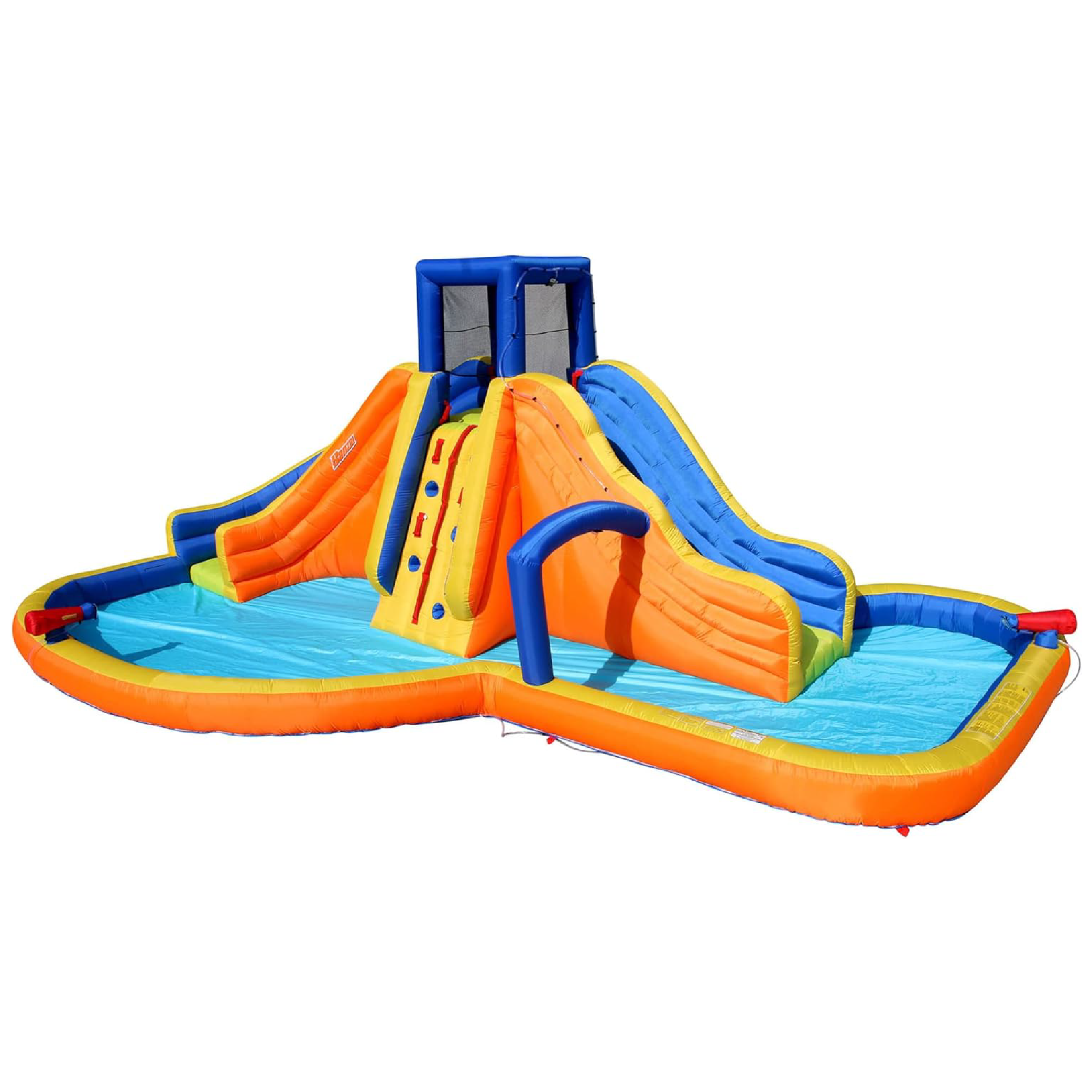 Banzai Rapid Falls Dual Slides Outdoor Water Park Climbing Rope Lagoon, Ages 5+ - Smart-nests