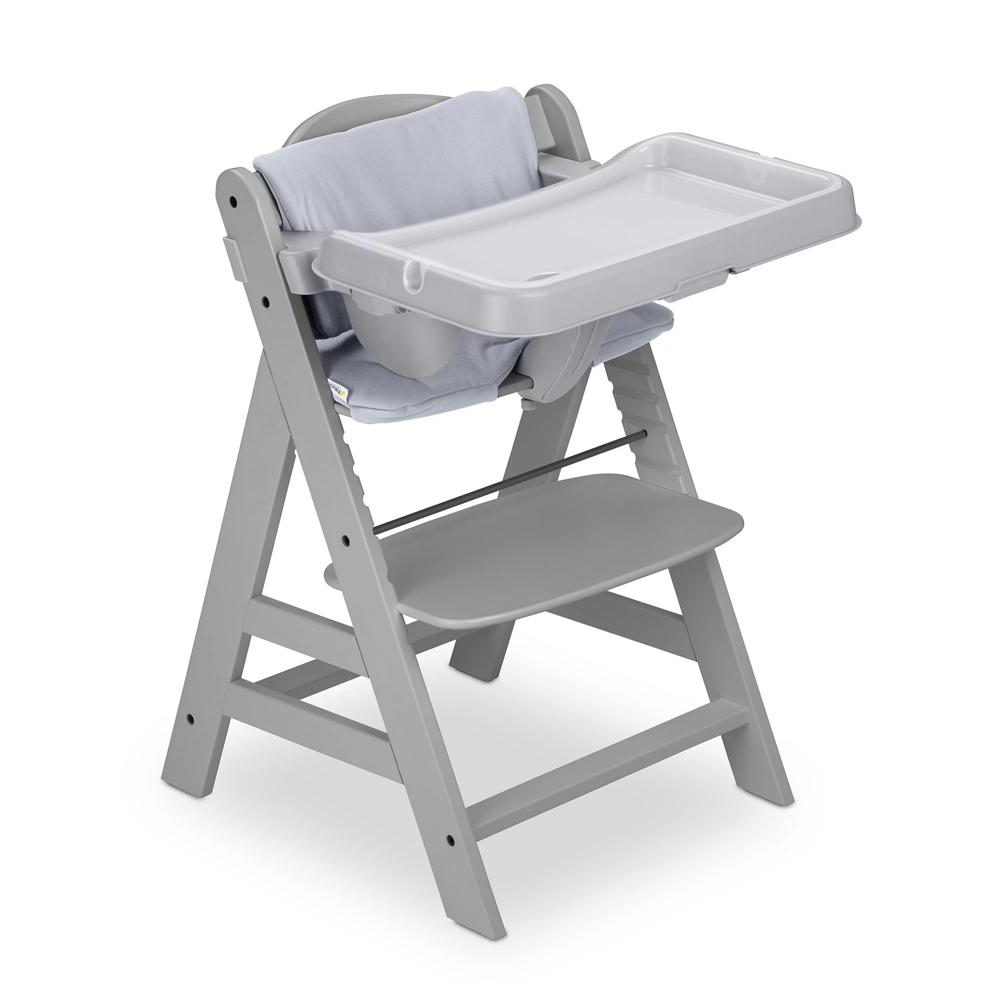 Hauck Alpha+ Wooden High Chair with Tray and Safety Bar, Grey - Smart-nests