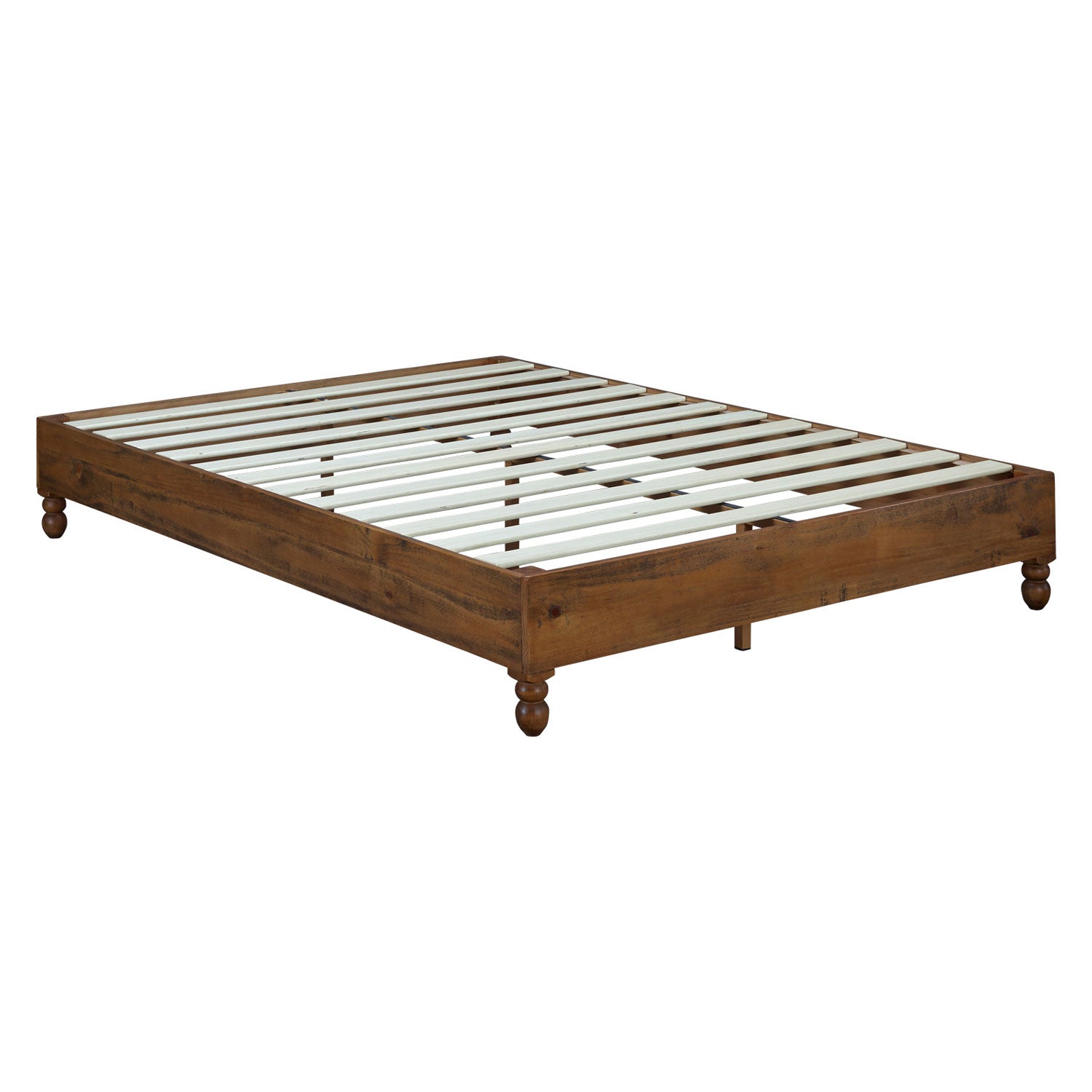 MUSEHOMEINC 12 Inch Solid Pine Wood Platform Bed Frame with Wooden Slats, Queen - Smart-nests