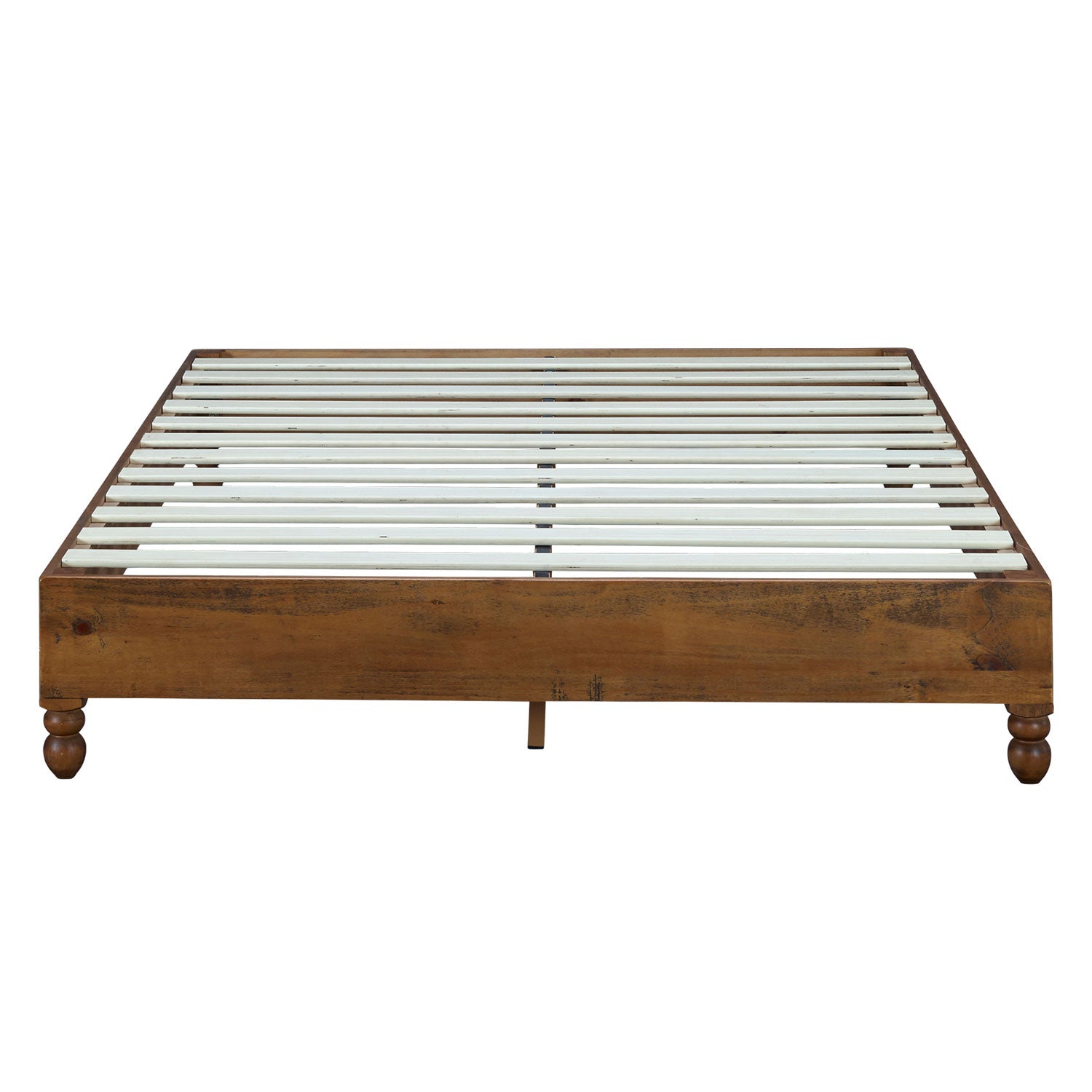 MUSEHOMEINC 12 Inch Solid Pine Wood Platform Bed Frame with Wooden Slats, Queen - Smart-nests