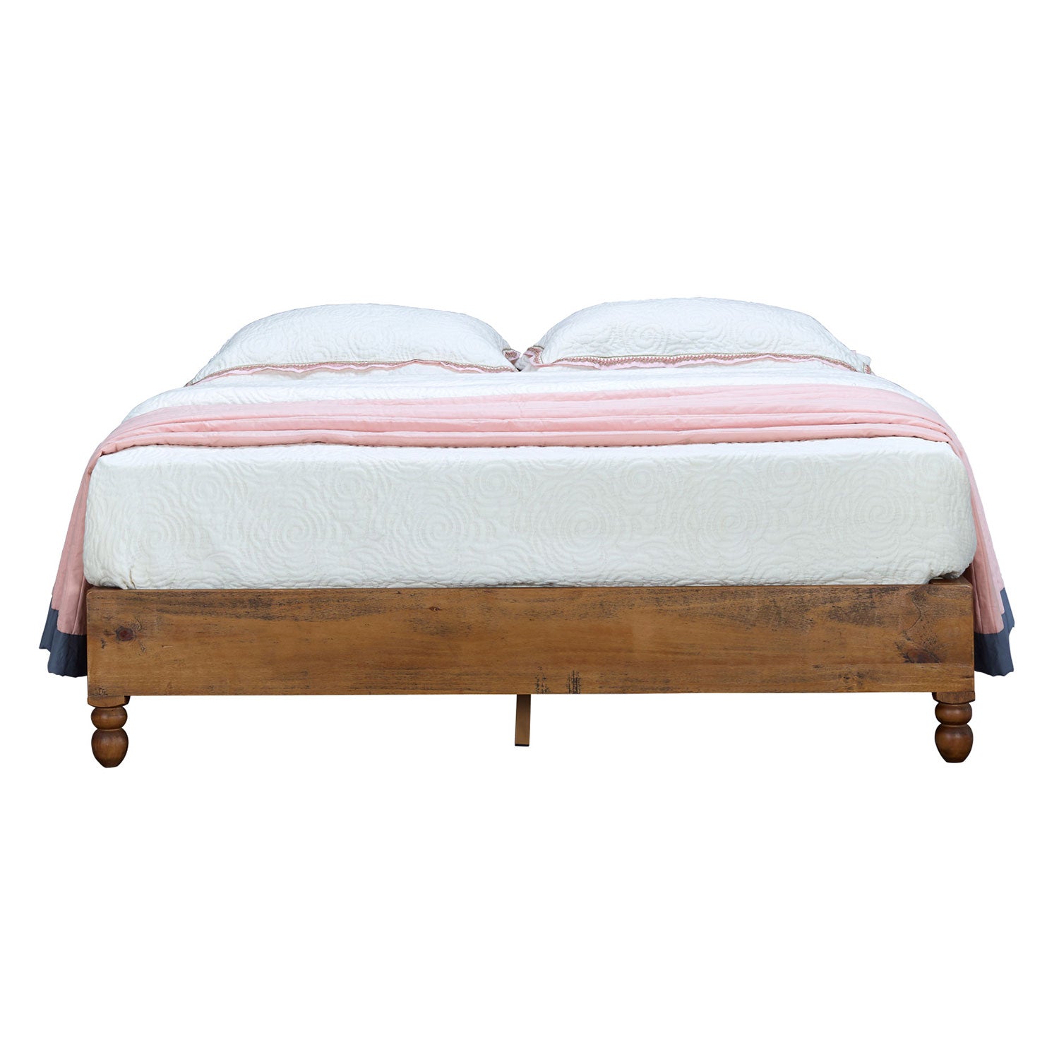 MUSEHOMEINC 12 Inch Solid Pine Wood Platform Bed Frame with Wooden Slats, Queen - Smart-nests