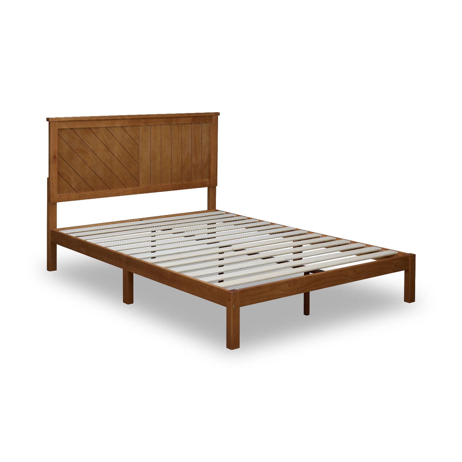 MUSEHOMEINC 12 Inch Solid Wood Platform Bed Frame with Wooden Slats, Queen - Smart-nests