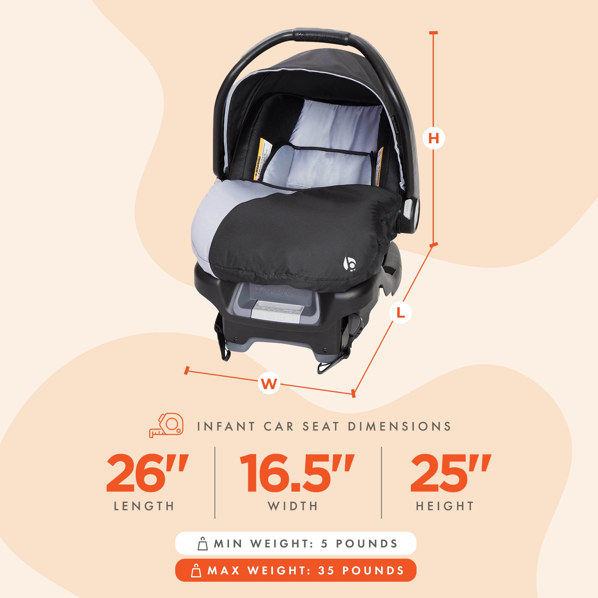Baby Trend Ally Baby Infant Car Seat Travel System with Cover, 2-Pack, Stormy - Smart-nests