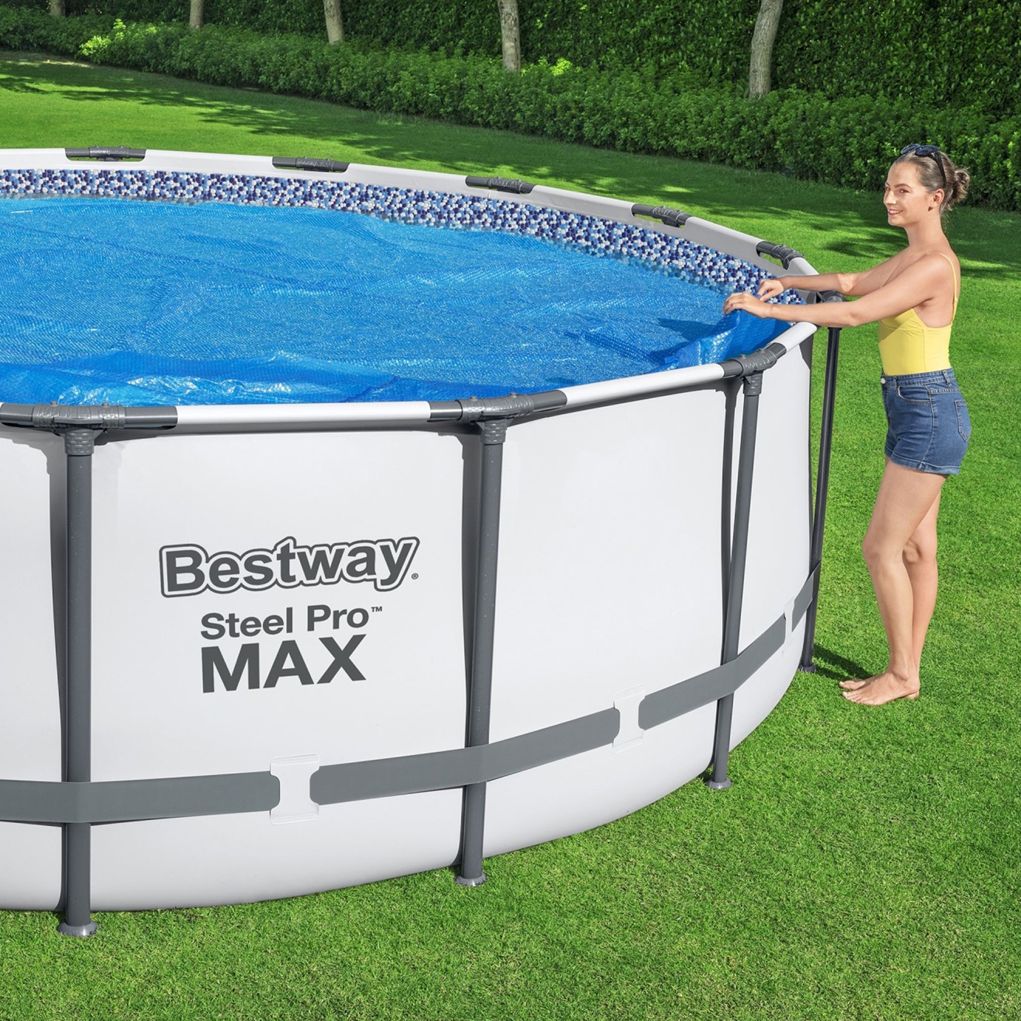 Bestway Flowclear 18' Round Solar Pool Cover for Above Ground Pools (Cover Only) - Smart-nests