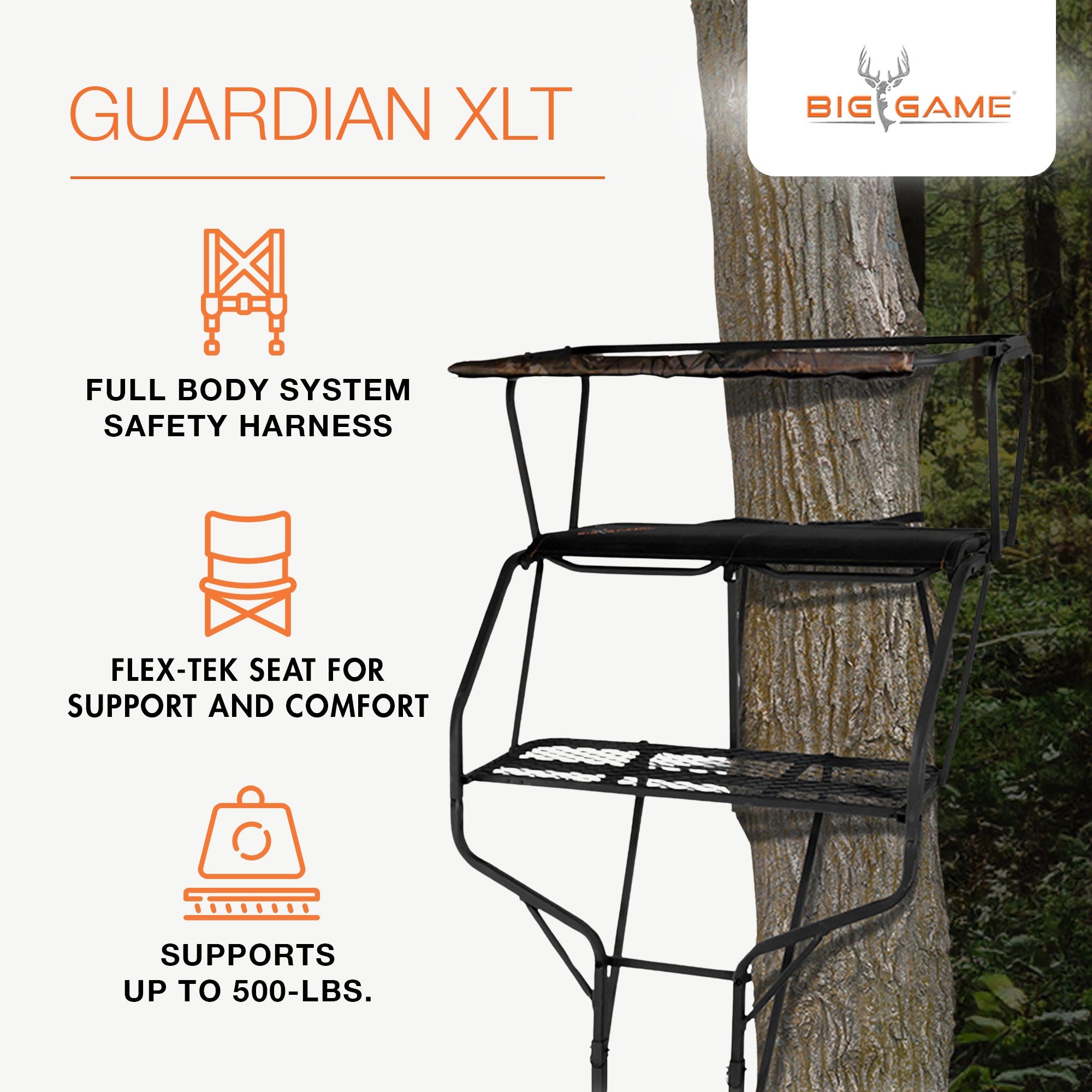 Big Game Guardian XLT 18 Foot 2 Person Deer Hunting Ladder Climbing Tree Stand - Smart-nests
