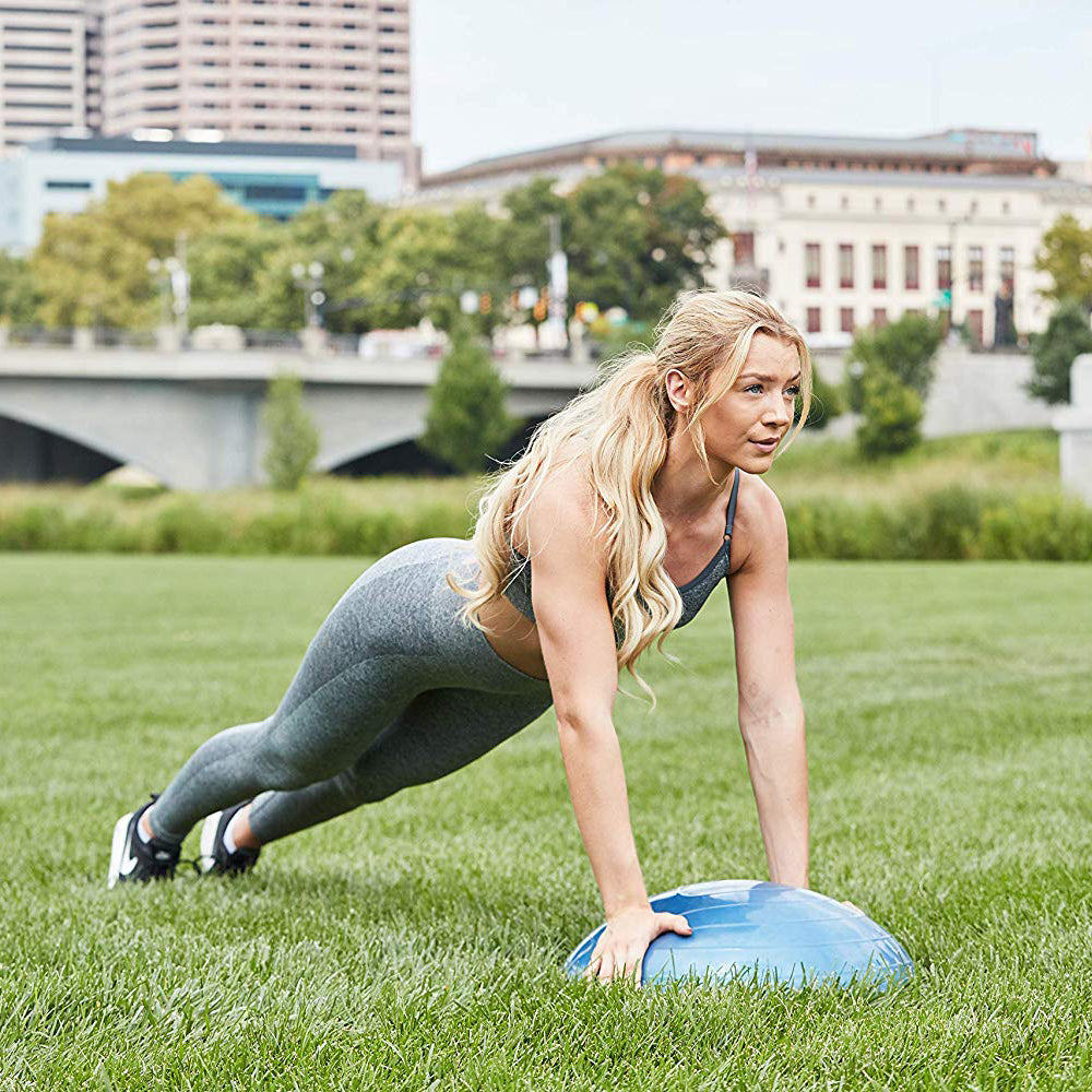 Bosu 50cm Non-Slip Travel-Size Balance Ball Trainer for Home Gym Workout, Blue - Smart-nests