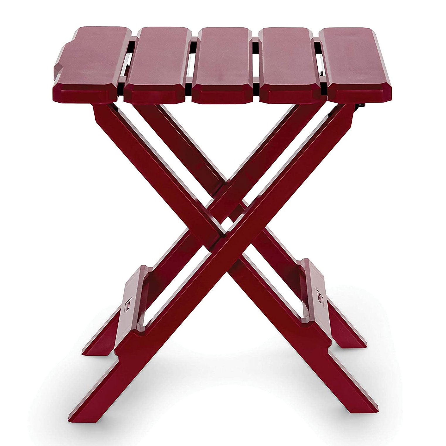 Camco 51684 Outdoor Camping Regular Adirondack Plastic Folding Side Table, Red - Smart-nests